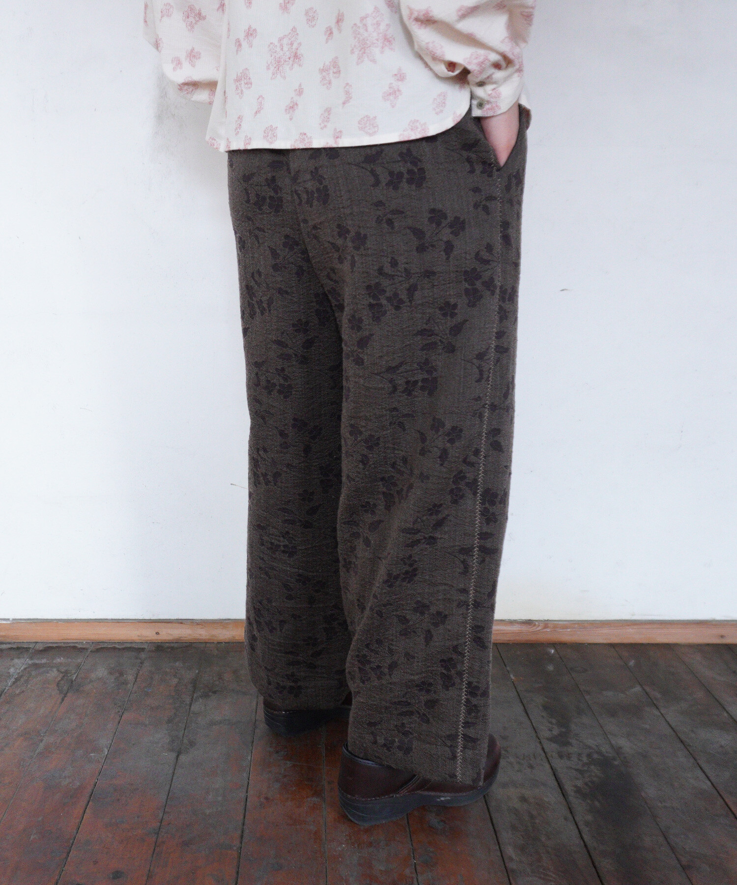 AMBIDEX Store 〇flower tale ギャザーワイドパンツ(F キナリ): Rin