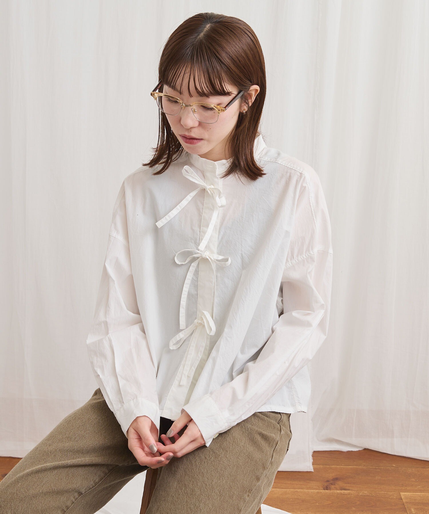 AMBIDEX Store ribbon shirt(F ストライプ): l'atelier du savon