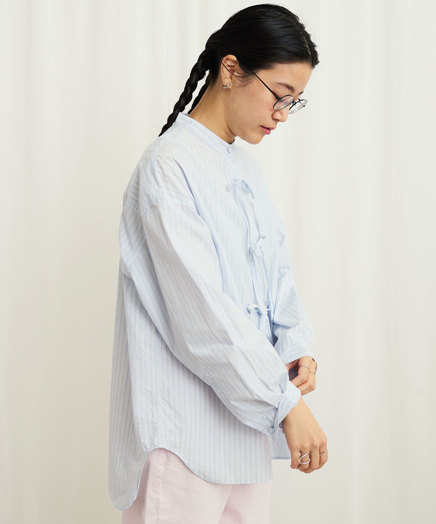 AMBIDEX Store 〇ribbon long shirt(F ストライプ): l'atelier