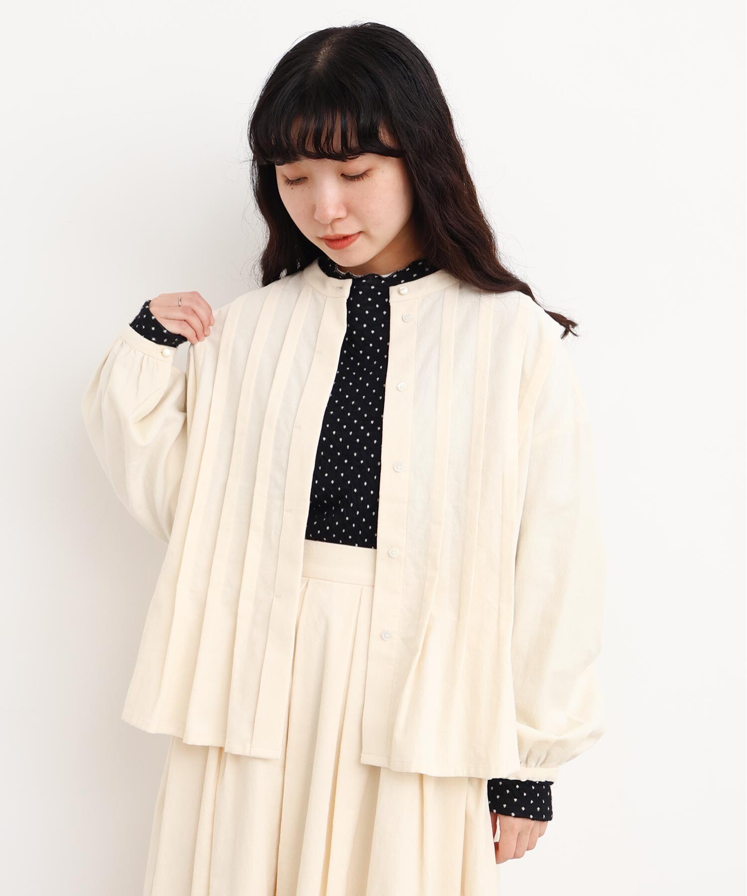 AMBIDEX Store 〇21W シャツコールタックブラウス(F アオ): l'atelier