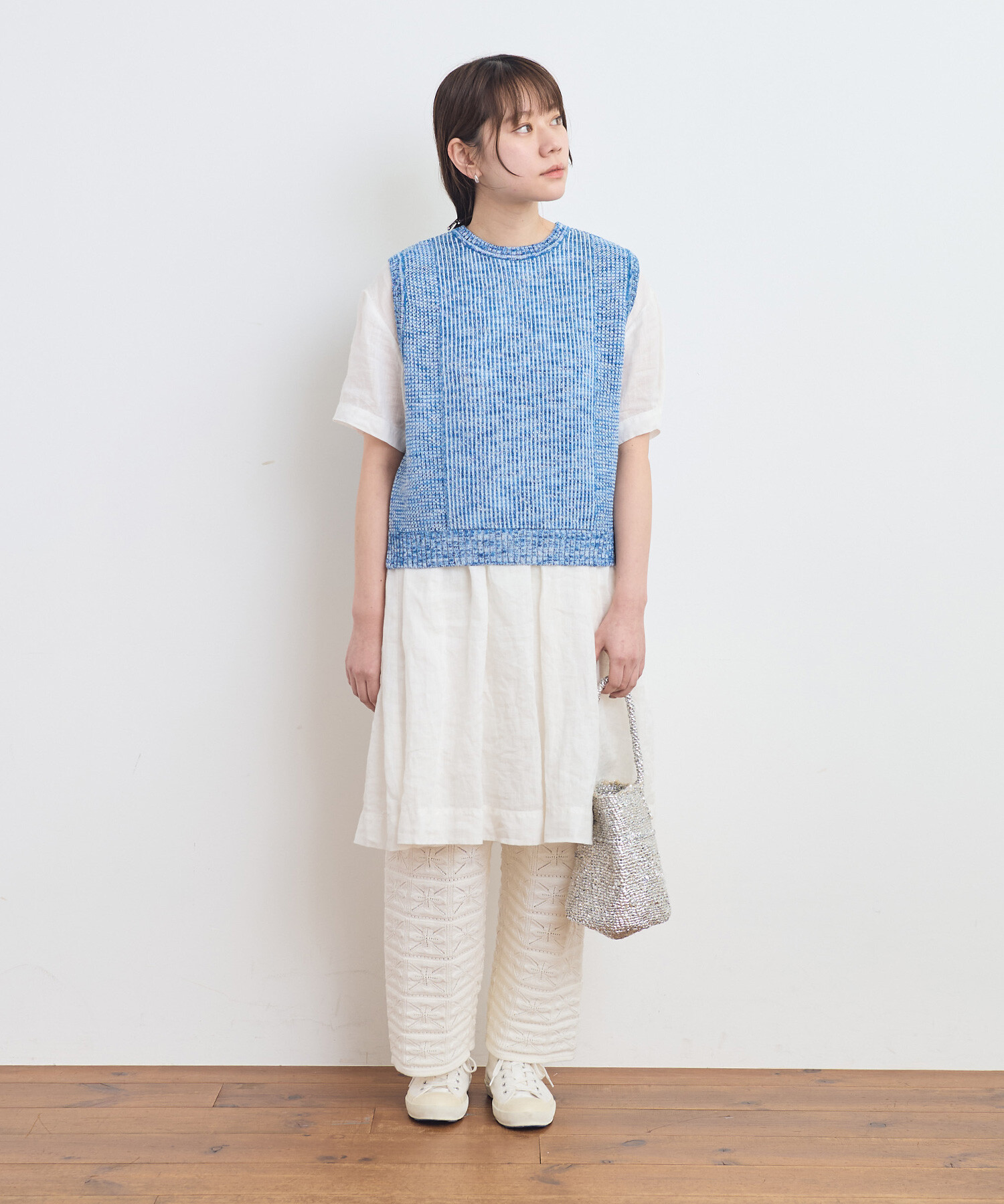 AMBIDEX Store 〇レース編み イージーニットパンツ(F コン