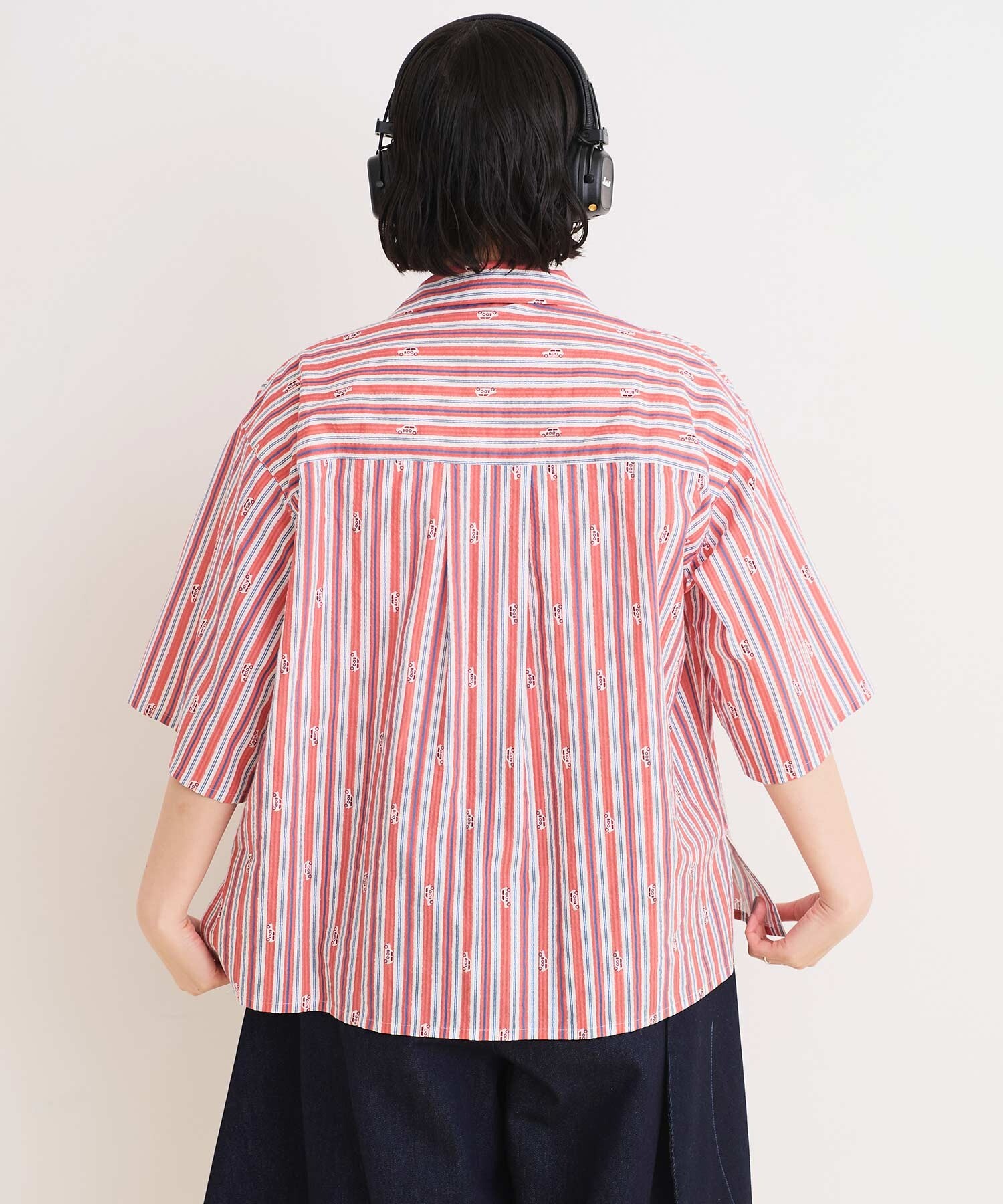 AMBIDEX Store 〇DRIVE STRIPE オープンカラーシャツ(F サックス