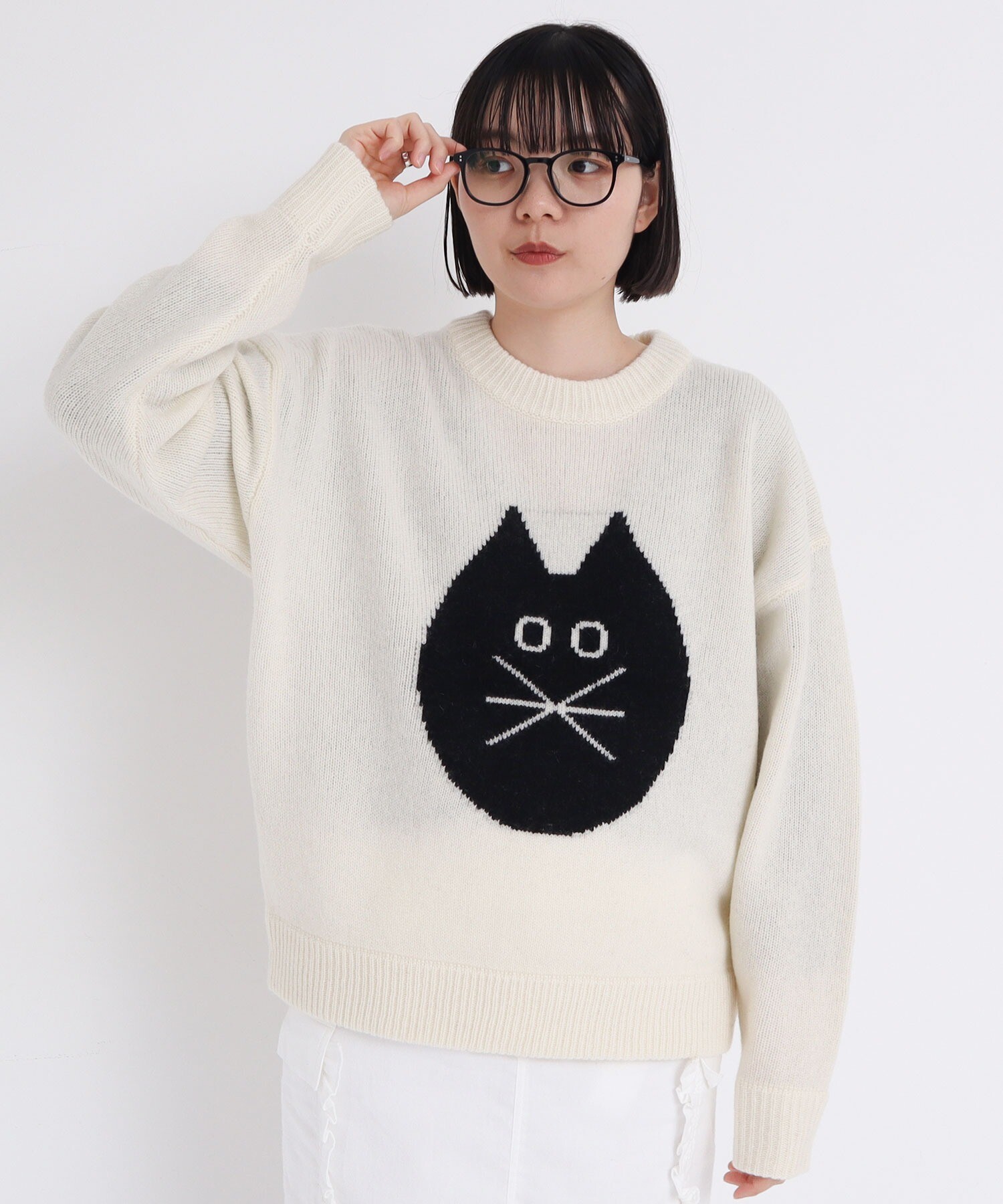 AMBIDEX Store ○CAT インターシャ プルオーバー(F BLACK): l'atelier 