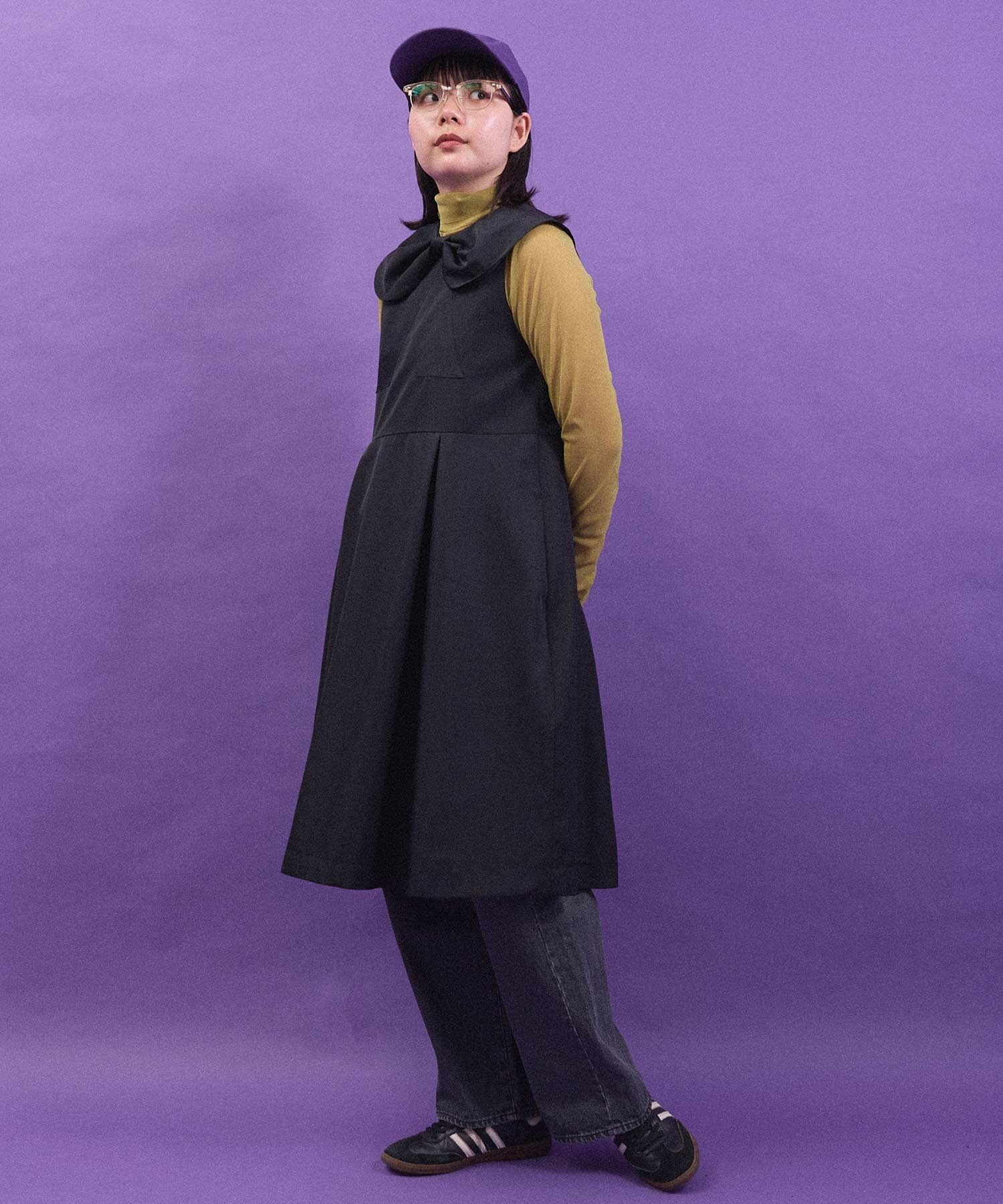 l'atelier du savon バックリボン ボリュームスリーブワンピース バックリボンボリュームスリーブワンピース