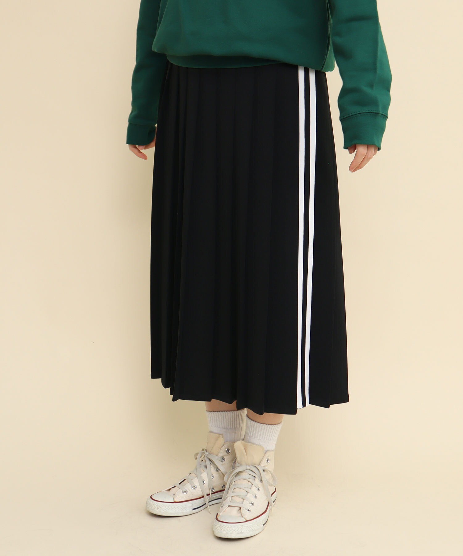 AMBIDEX Store LINE Jersey pleats SKIRT 2024SS(F パープル): l