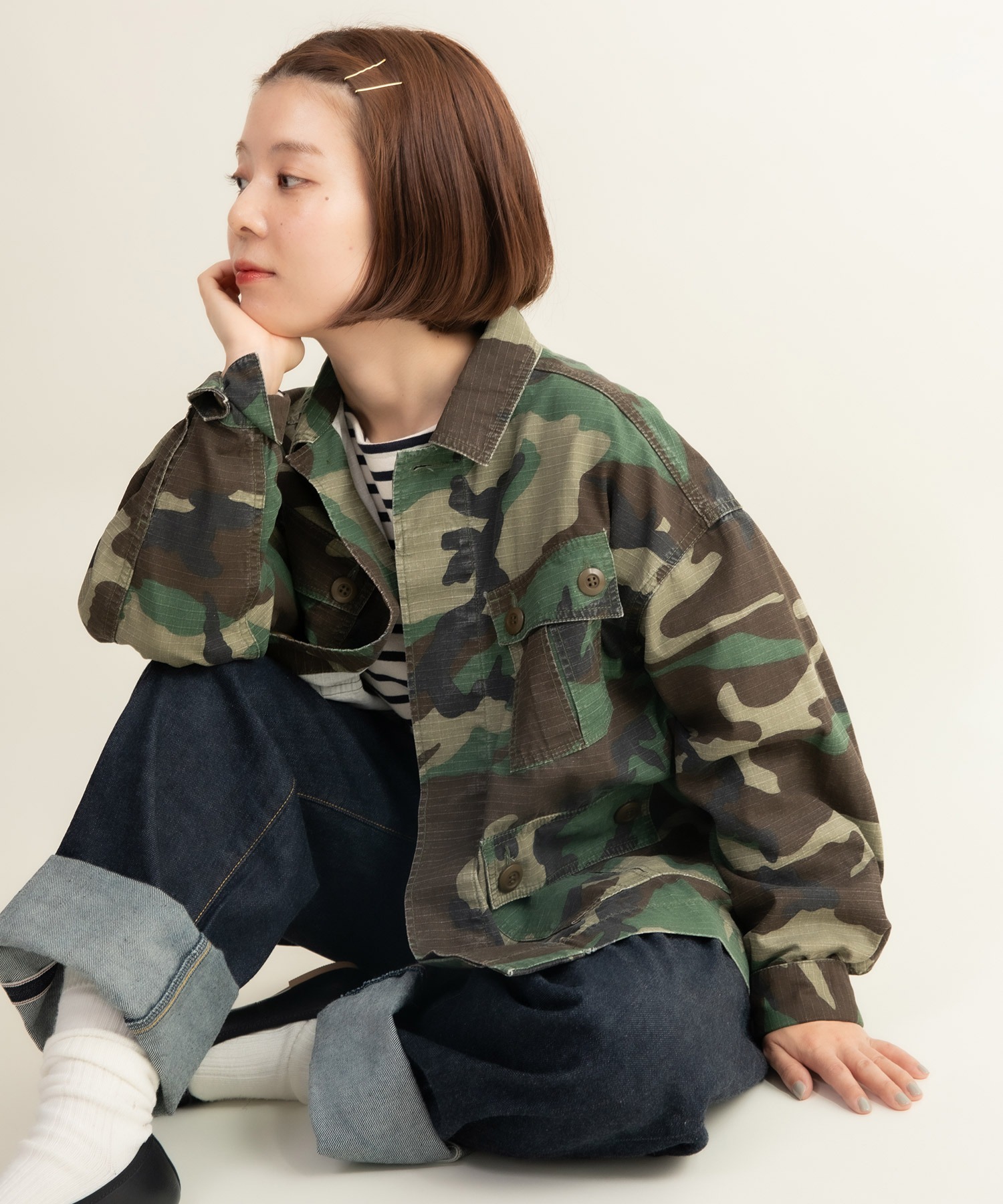 迷彩 ミリタリージャケット 36R美品です 0101JK002251F99_966fe5a16bef48