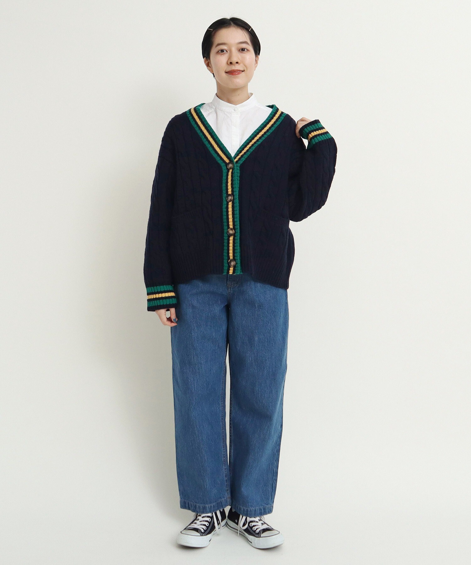 【未使用に近い】glambチルデンニット　M ブラック【完売品】 glamb (グラム) Collared Tilden Knit / カラードチルデンニット