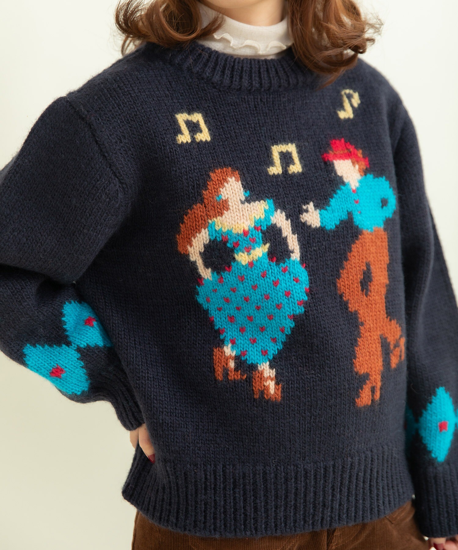 3/1Wool ダンシングインターシャプルオーバー