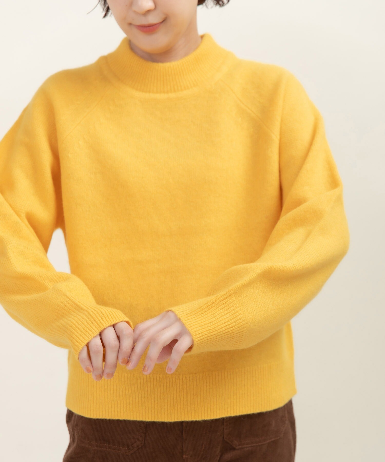 AMBIDEX Store 2/15ラムウール ハイネックプルオーバー(F イエロー