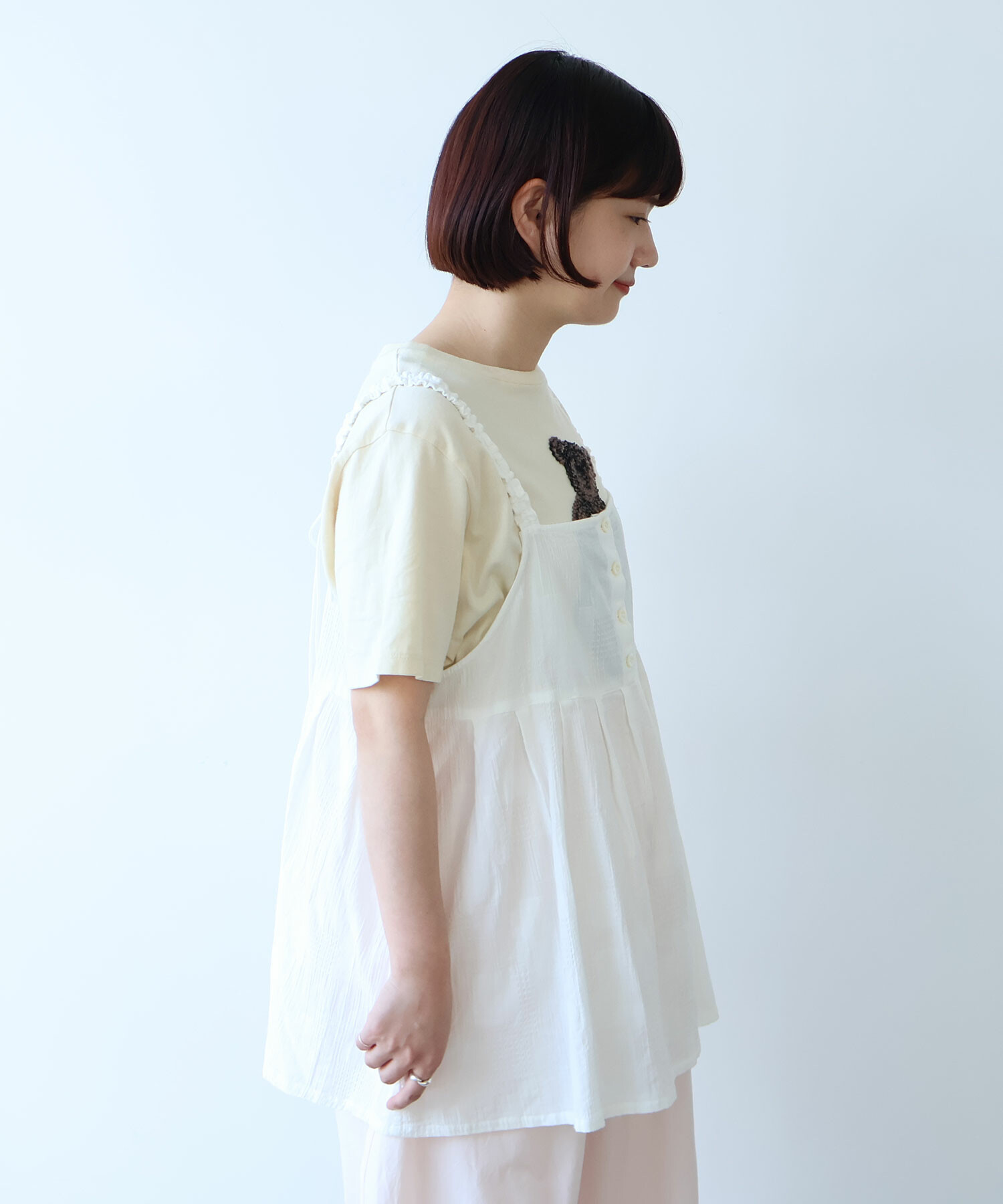 AMBIDEX Store ○ patchwork ジャカード キャミブラウス(F シロ