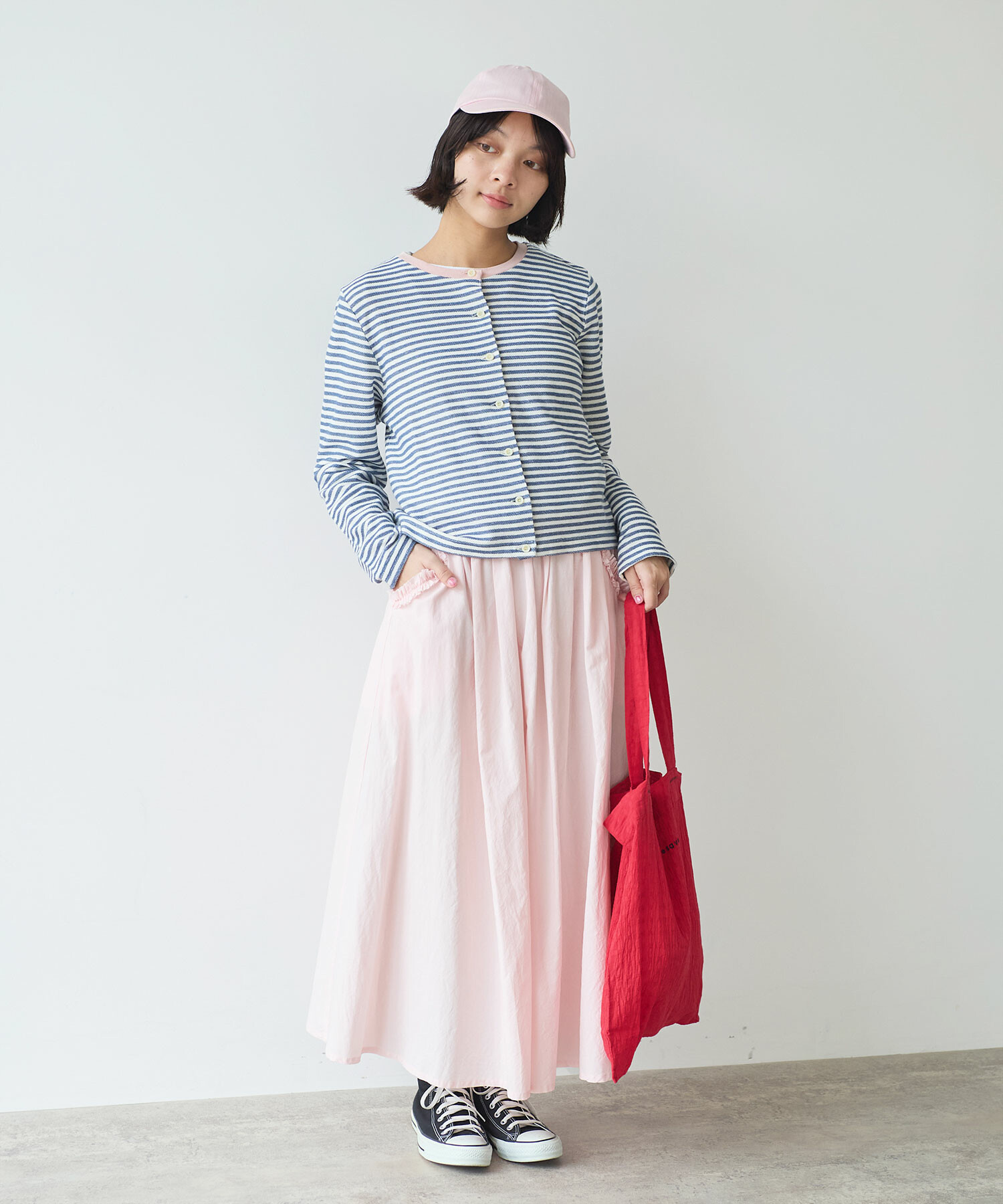 AMBIDEX Store 【予約販売】〇 インレーボーダー クルーカーディガン(F