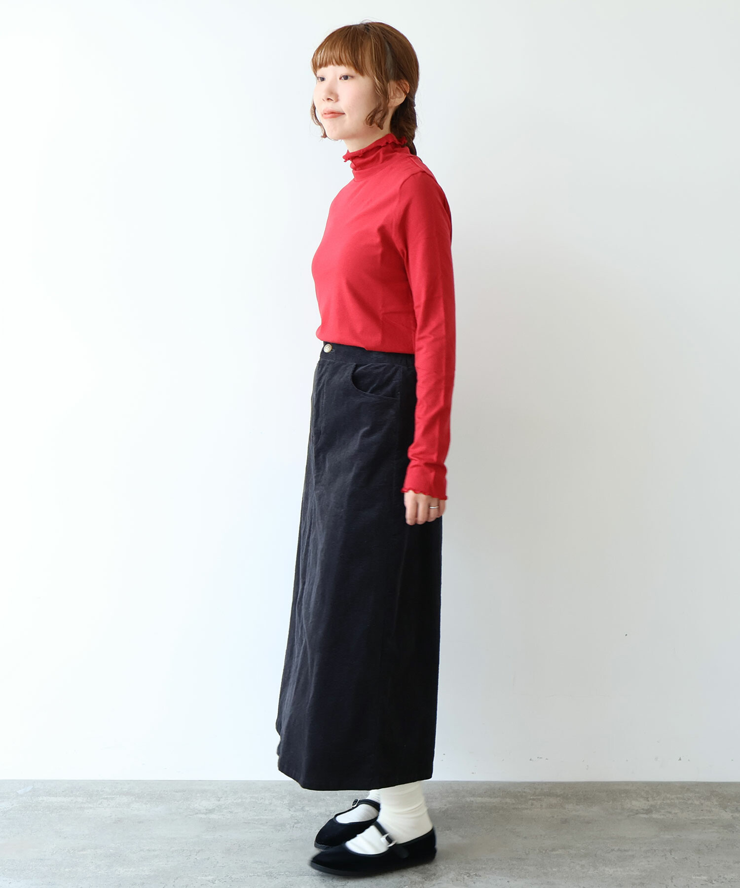 AMBIDEX Store コットン / ウール ハイネックプルオーバー(F クロ