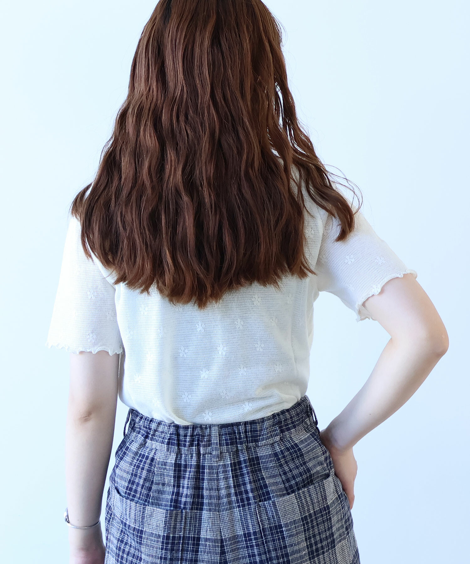 tシャツ hana×mesh ジャガード ハイネック半袖プルオーバー レディース bulle de savon tシャツ hana×mesh ジャガード ハイネック半袖