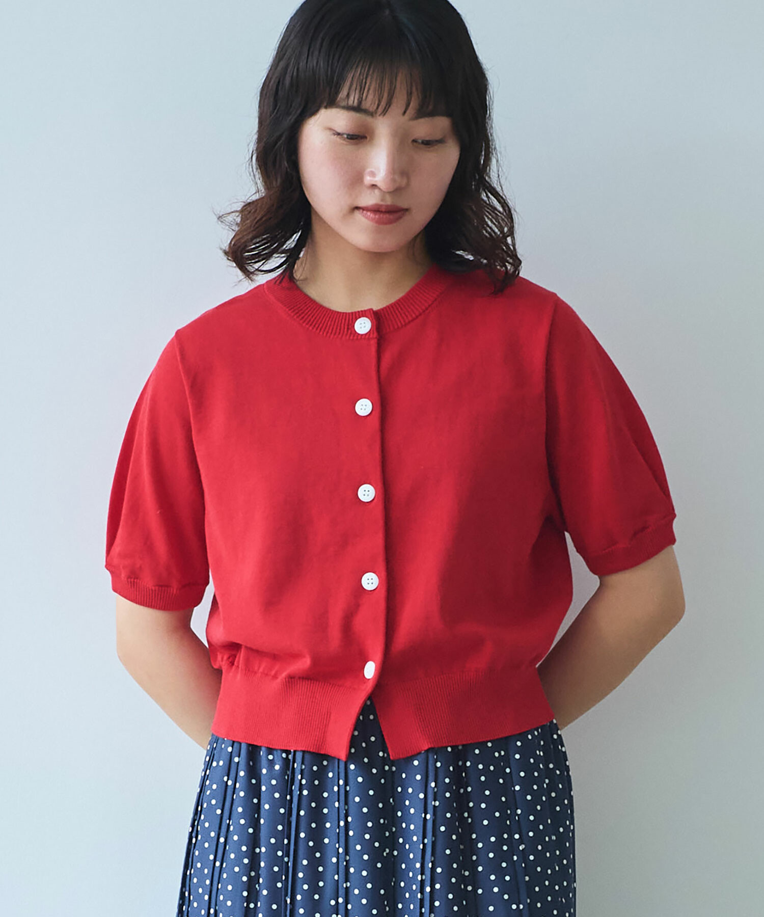 AMBIDEX Store △〇 COOL POTTER 半袖カーディガン(F アカ