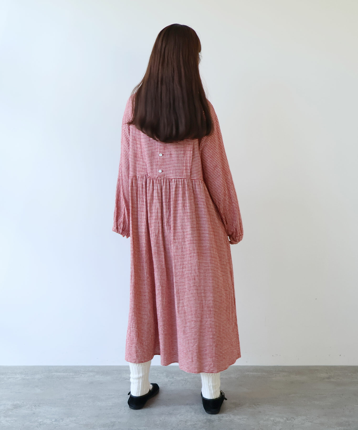 AMBIDEX Store 〇 fuwa fuwa gingham ワンピース(F アオ): bulle de savon