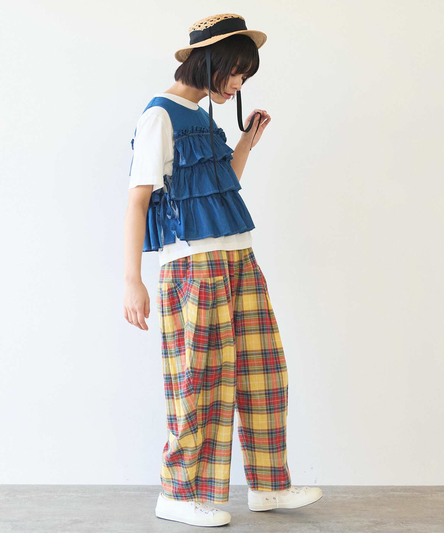 AMBIDEX Store 【予約販売】〇 60/1 チェック バルーンパンツ(F