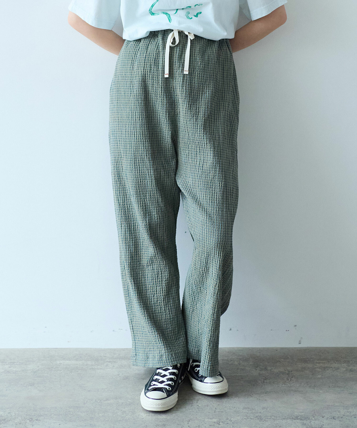 AMBIDEX Store ○ mini check イージーパンツ(F コン): bulle de savon
