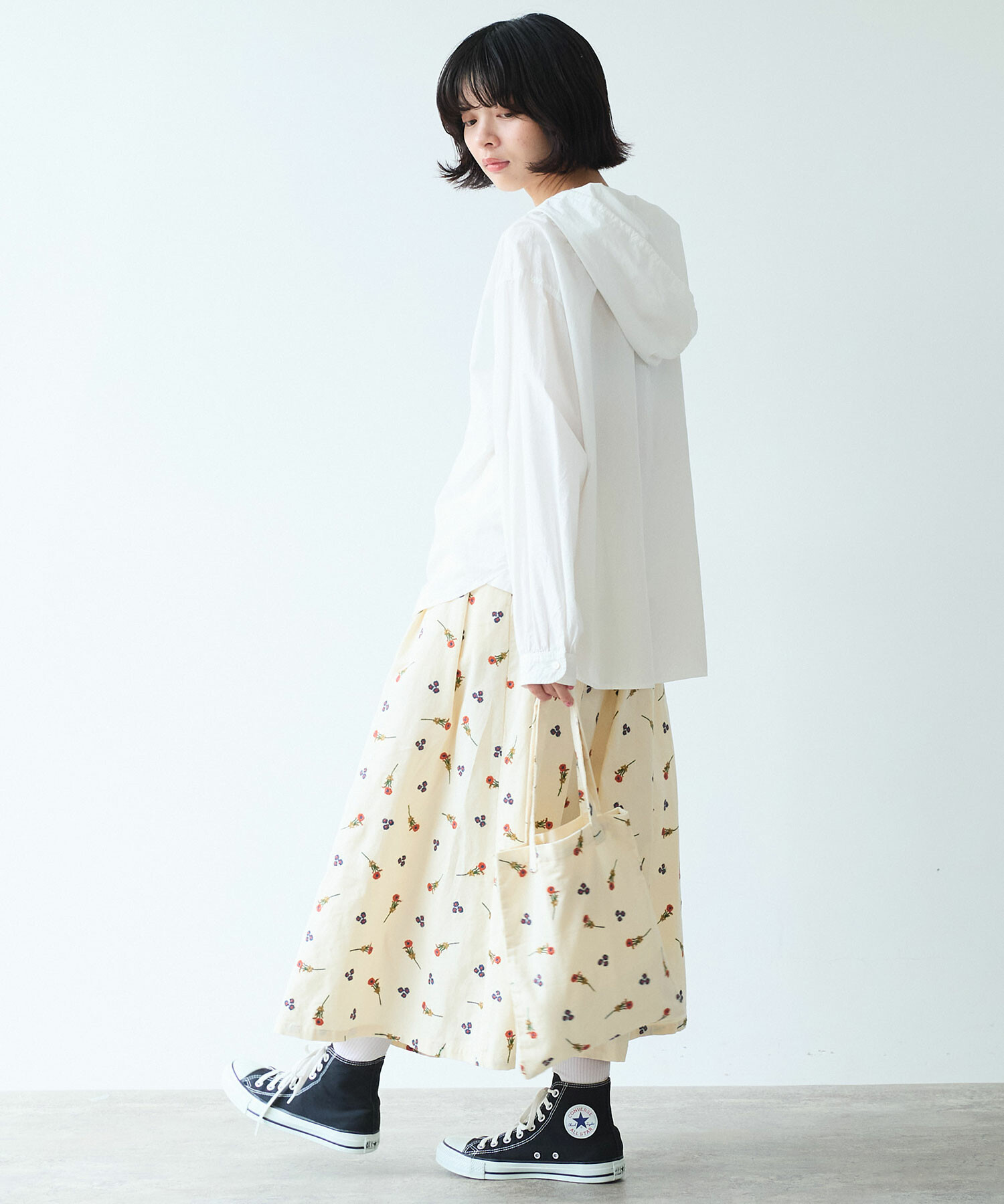 AMBIDEX Store 【予約販売】○ シュウメイギク 刺繍 スカート(F