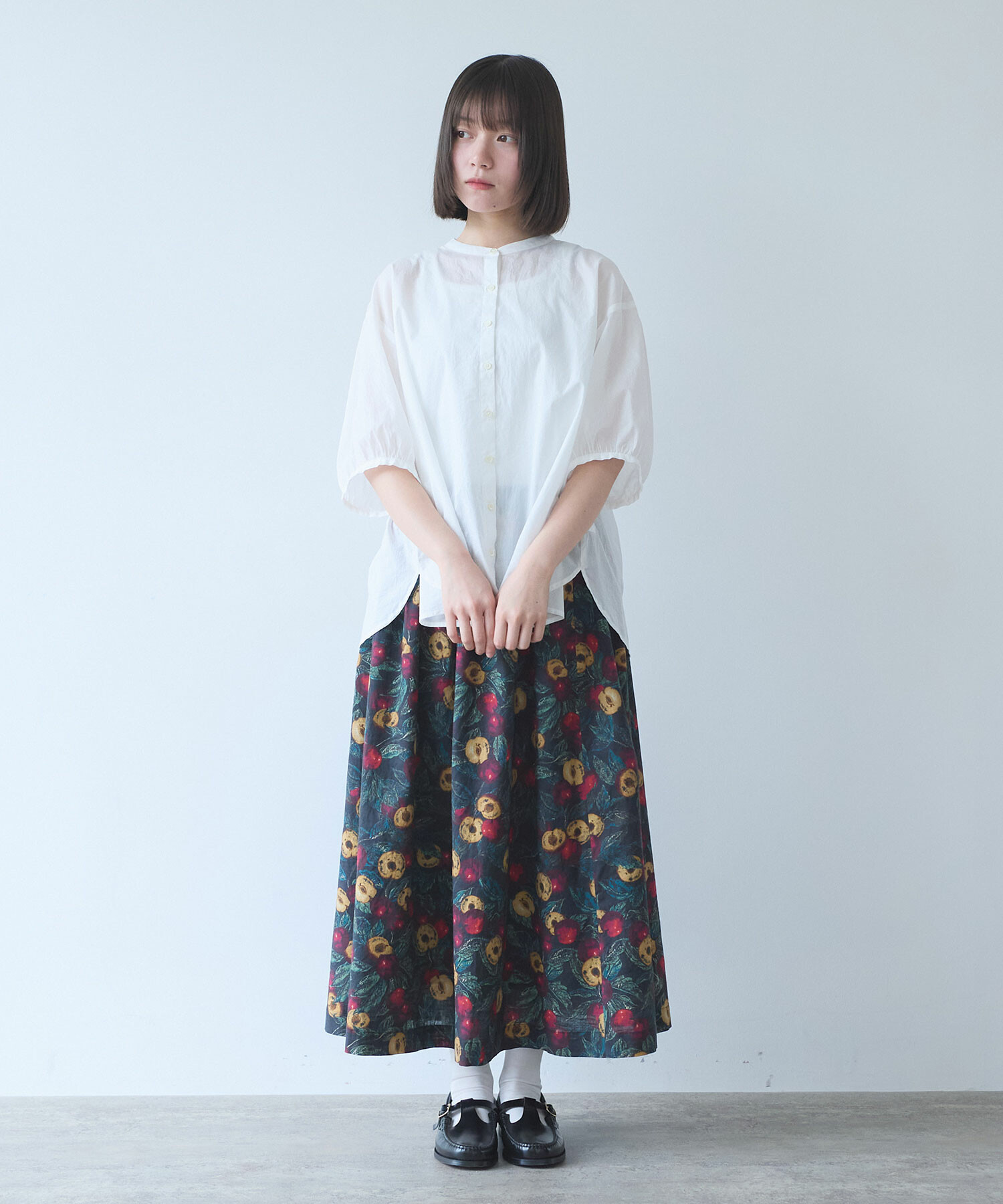 AMBIDEX Store 【予約販売】○ すももプリント スカート(F クロ
