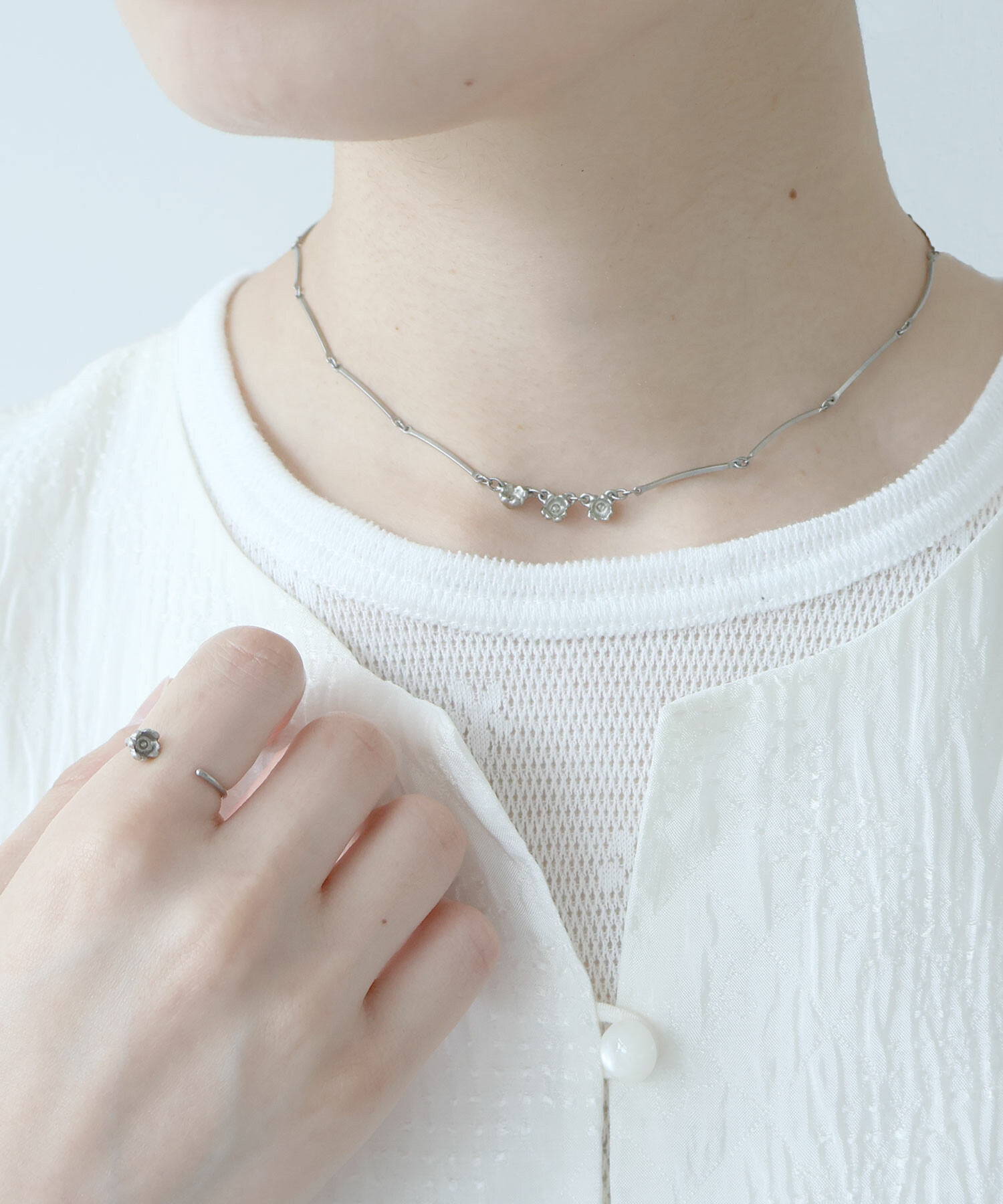 イミテーションアクセサリー約3.3kg AMBIDEX Store ツキミソウ ネックレス(F シルバー): bulle de savon