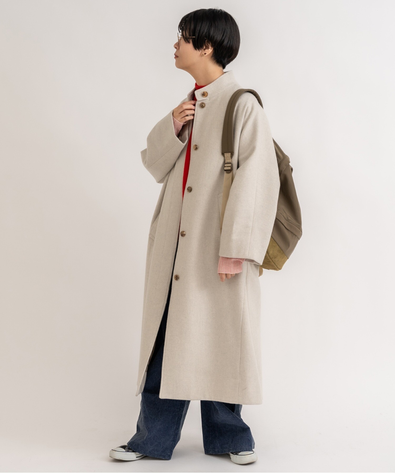 定価は39600円でしたWool/super100 wide stand collar　コート