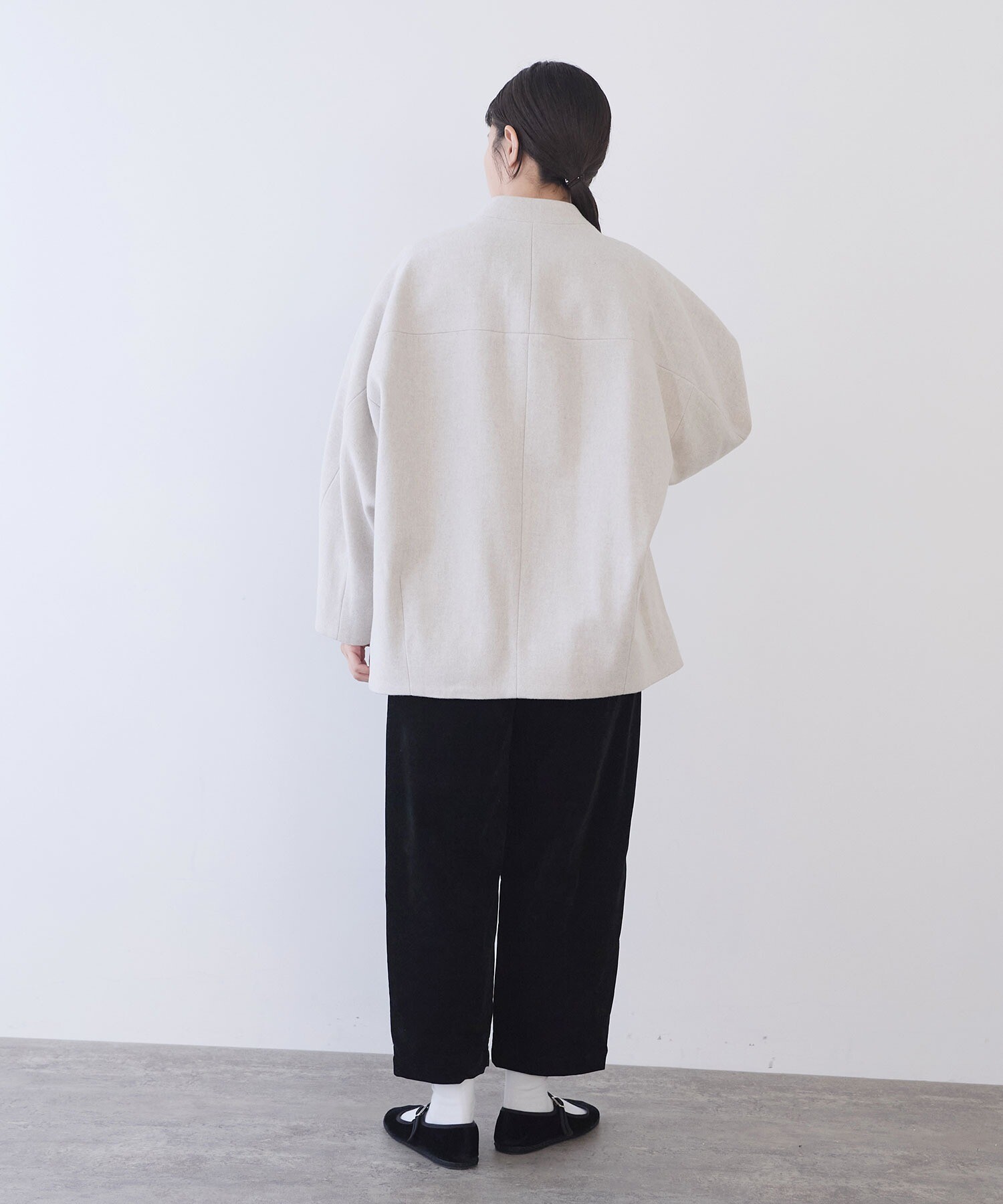 AMBIDEX Store ウールsuper100 middle length cocoonコート(F キナリ