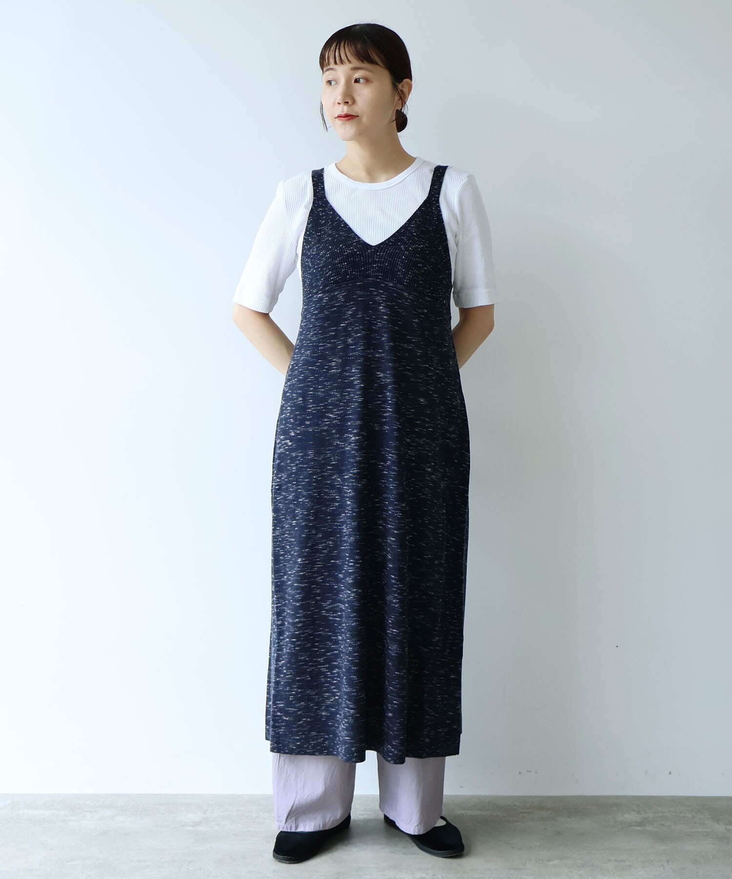 極美品☆ビアズリー  コットンカシミア  ニットチュニック  異素材  ビーズ 極美品☆ビアズリー コットンカシミア ニットチュニック 異素材