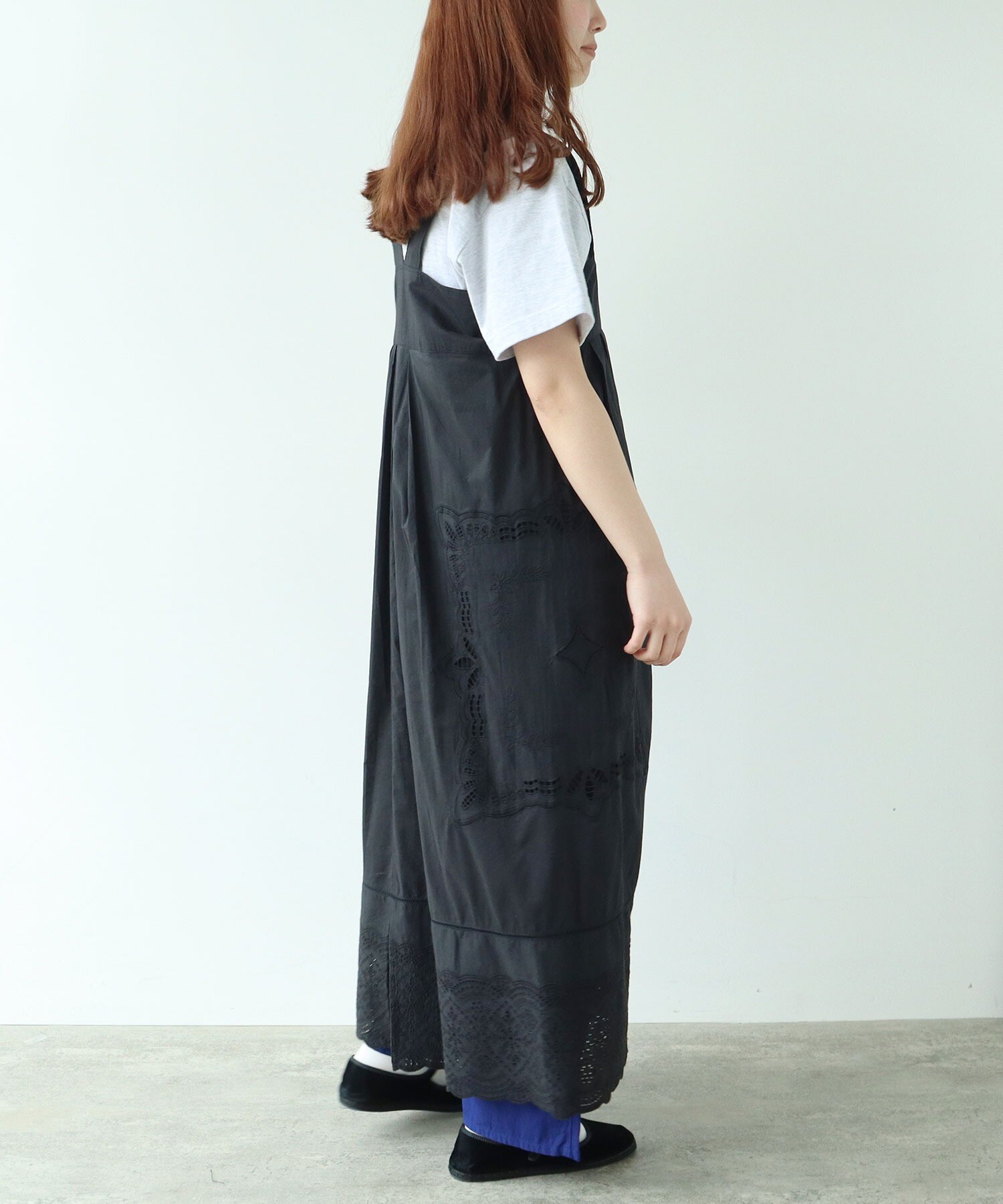 AMBIDEX Store ○カットワーク刺繍 ジャンパースカート(F シロ