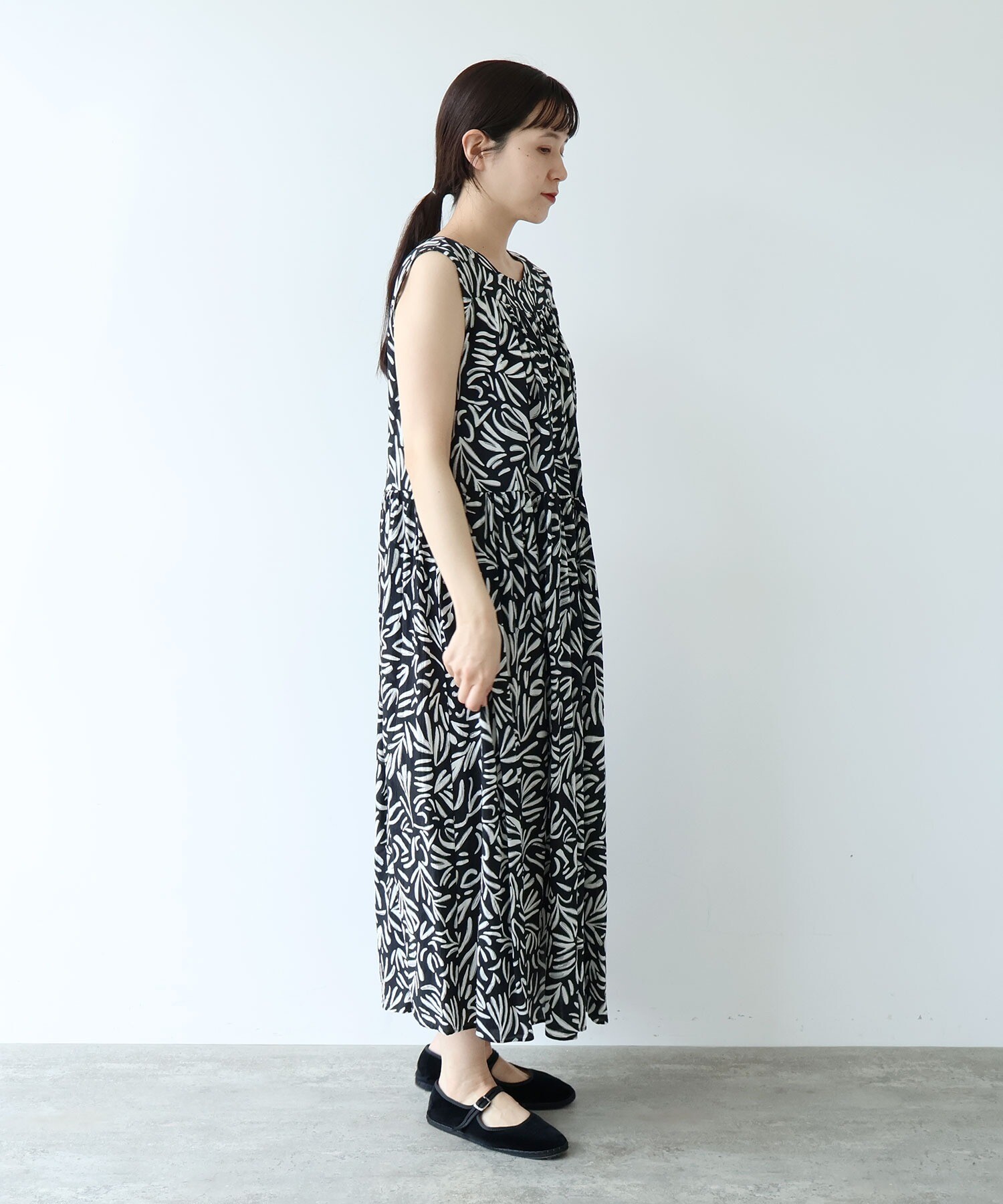 AMBIDEX Store Rayon/Cupra/cotton print tiered no sleeves