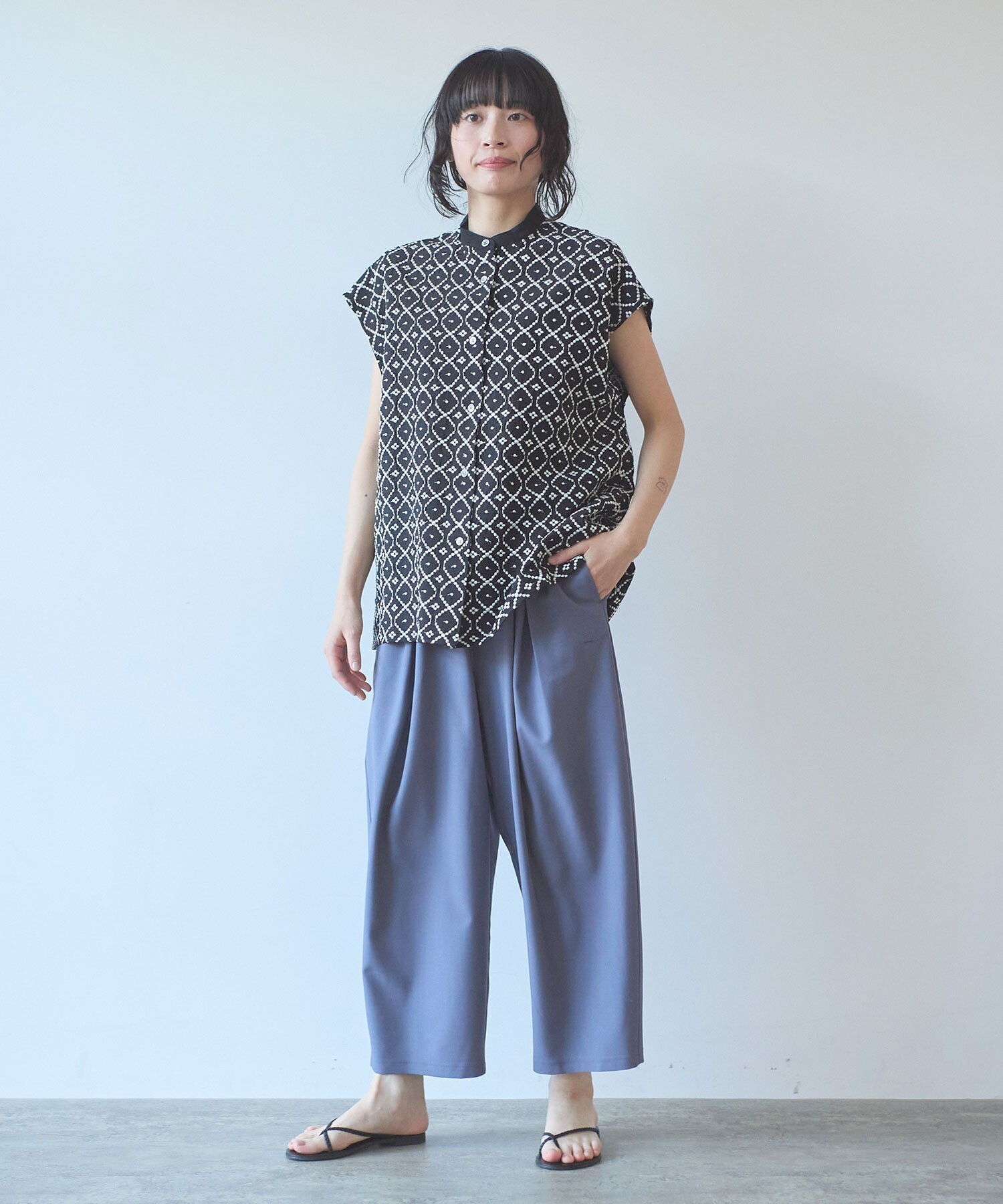 Yuniページ AMBIDEX Store washable summer wool gum tack パンツ(F パープル): yuni