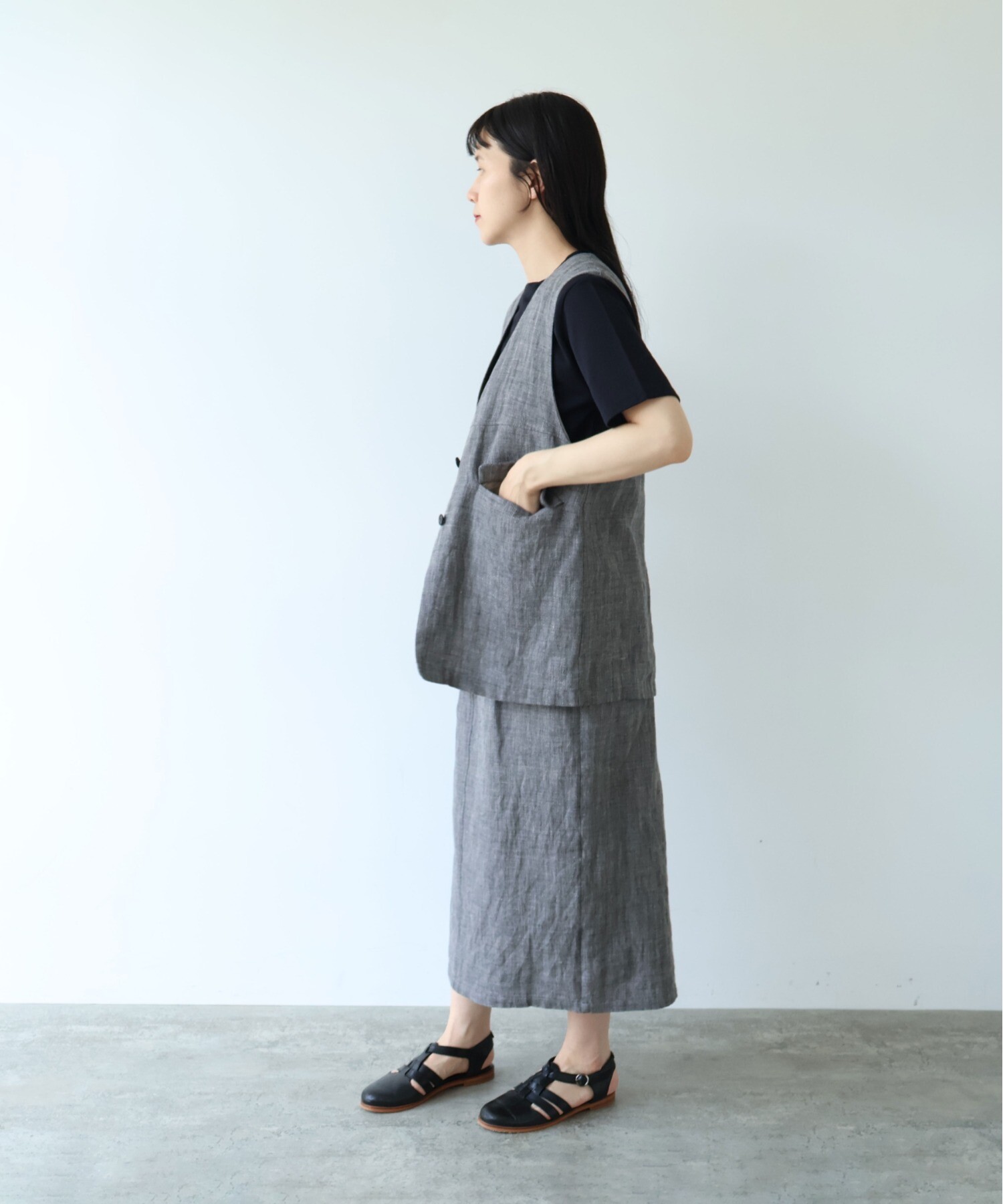 AMBIDEX Store 【予約販売】Hemp/C heringbone tight gum スカート(F