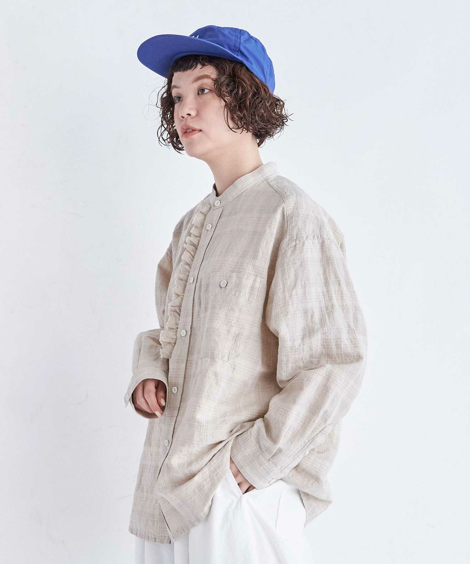 AMBIDEX Store ○FRILL SHIRT (スーピマブロード/オンブレ