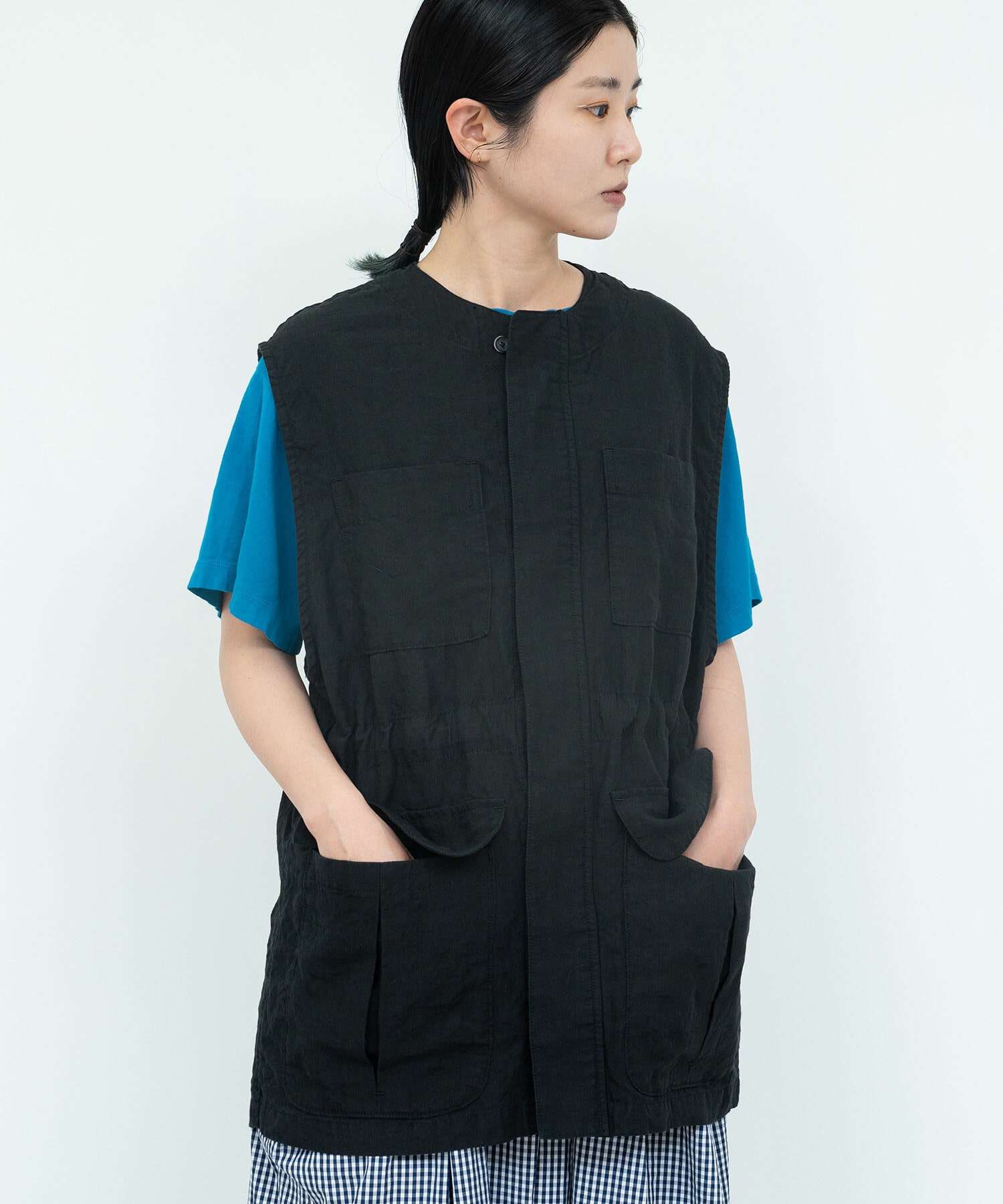 AMBIDEX Store △○60/高密度LINEN ベスト(F KINARI): FLAT-cic-HATENA