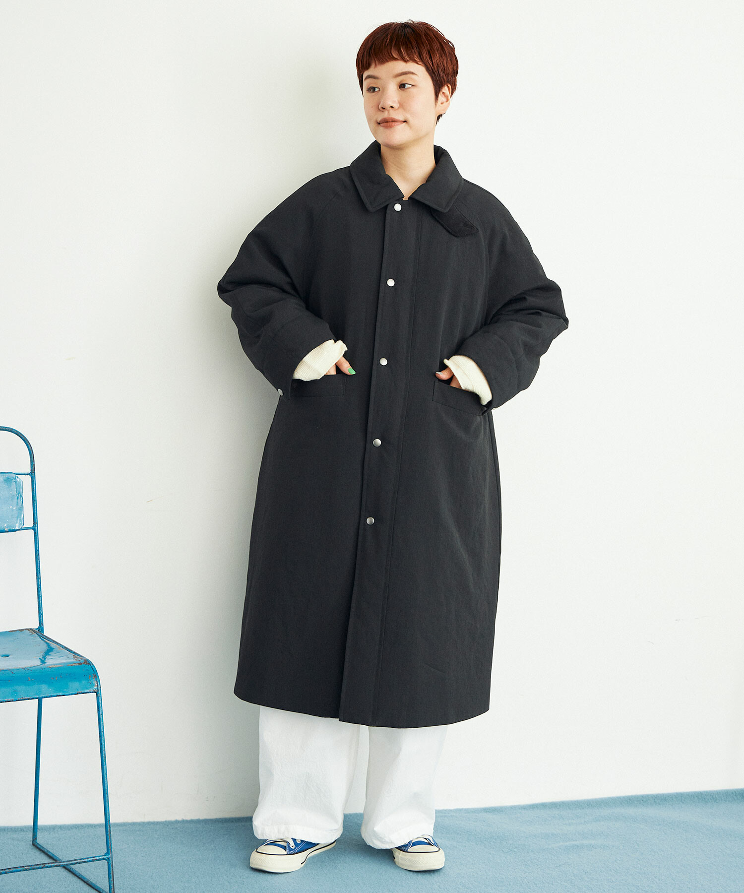 最終のお値下げfig london  ステンコート　△〇DICROS AIRO AMBIDEX Store ○LIGHT DICROS AIRO ステンカラーコート(F BLACK