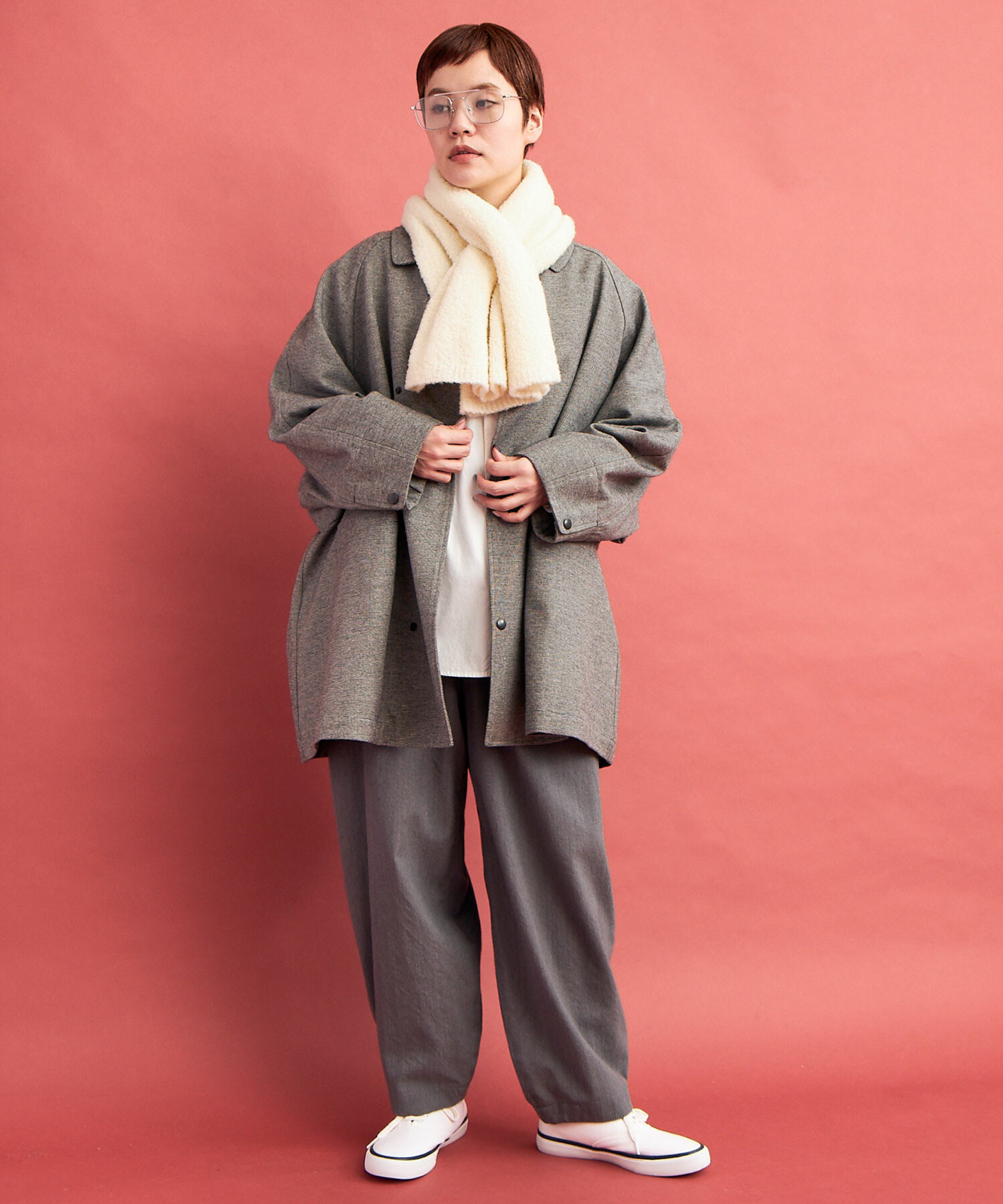 AMBIDEX Store ○POP TWEED DOLMAN コート(F MIX GREY): buoybuoy