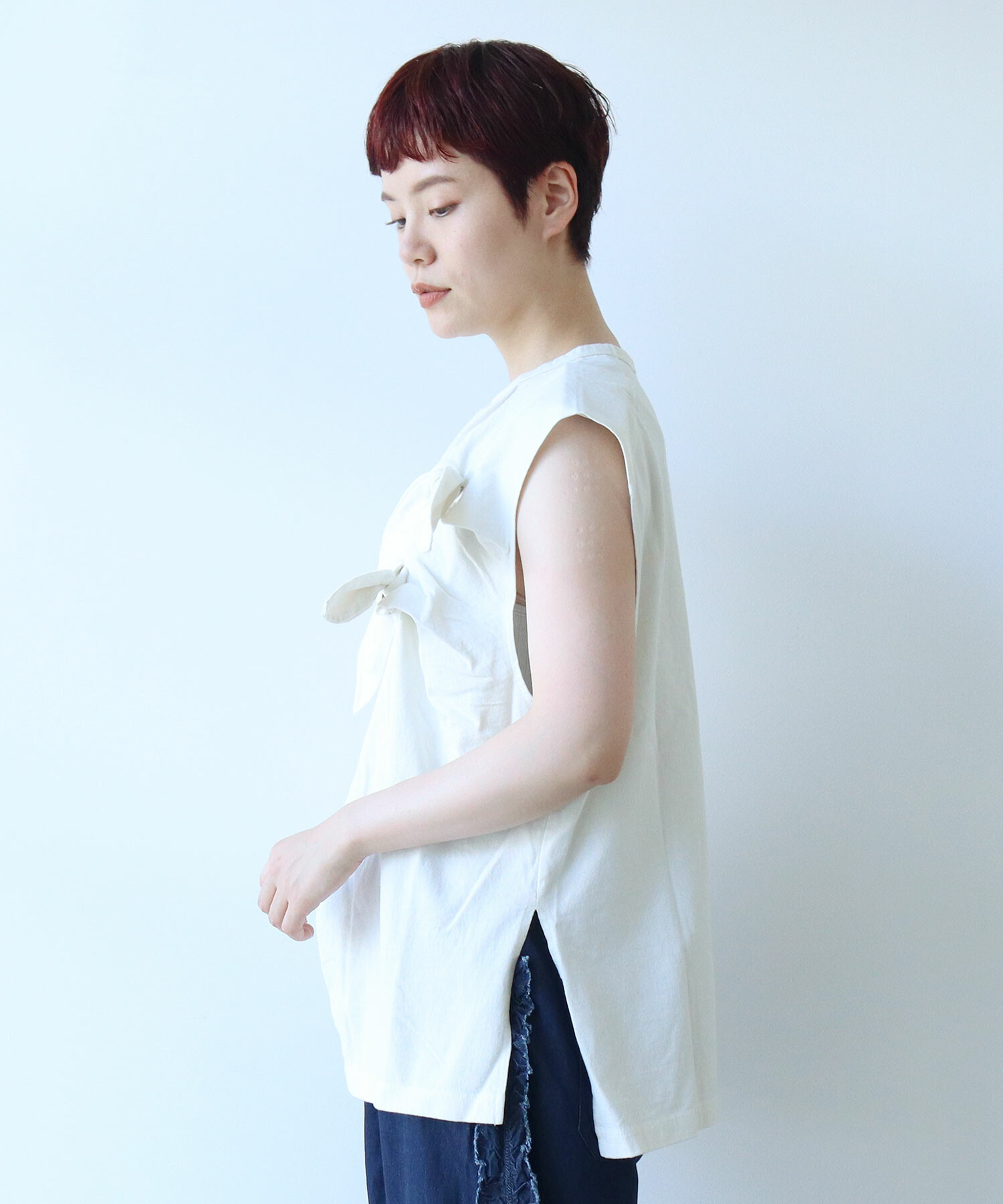 ribbon shoulder combinaison【さーちゃん様検討中】 AMBIDEX Store ○18/-度詰天竺 製品染 RIBBON プルオーバー(F