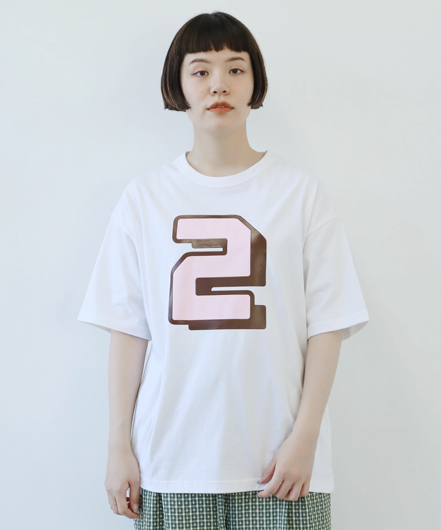 AMBIDEX Store ○number 2 T-シャツ(F WHITE): FLAT-cic-HATENA