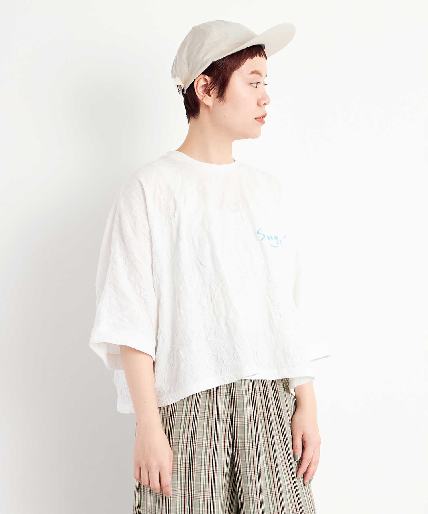 AMBIDEX Store △○washer天竺 middle Tシャツ(F WHITE): FLAT
