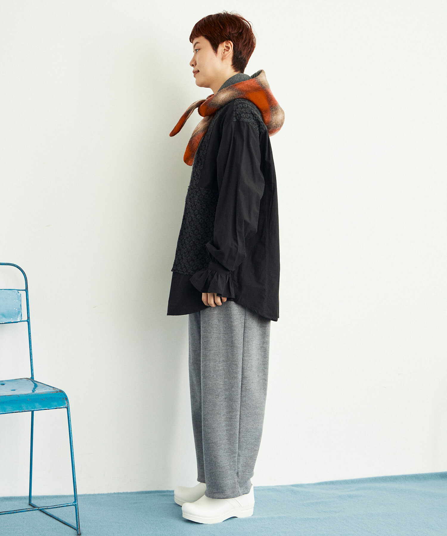 美品★buoybuoyブイ★圧縮ウール　イージーパンツ　24AW AMBIDEX Store ○スムースソフト圧縮WOOL パンツ(F TOP GREY): buoybuoy