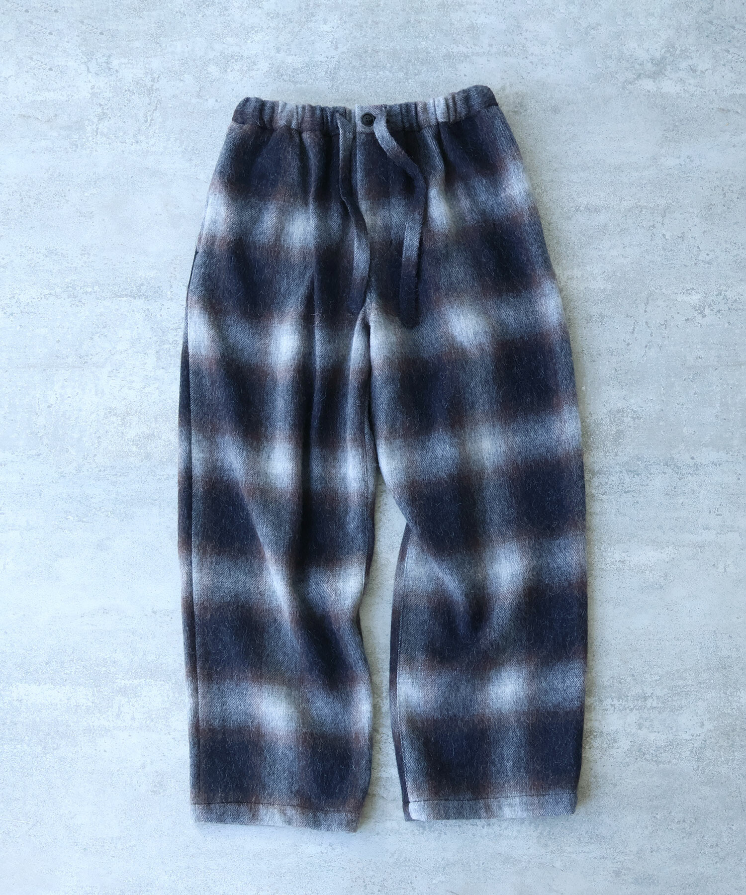 AMBIDEX Store ○alpaca シャギーチェック パンツ(F RED×BROWN): FLAT