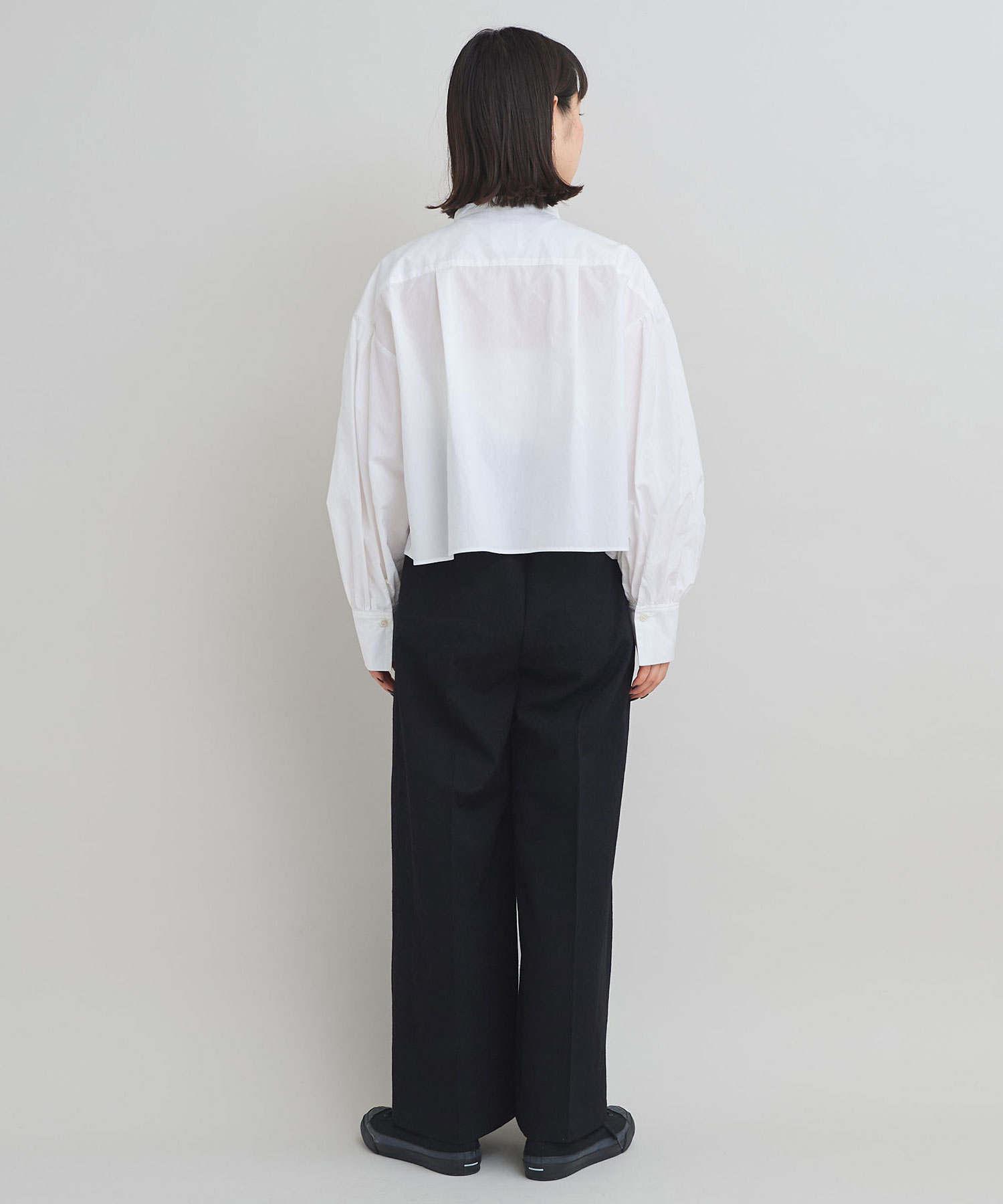 AMBIDEX Store suvinタイプライターギャザースリーブ ブラウス(F シロ