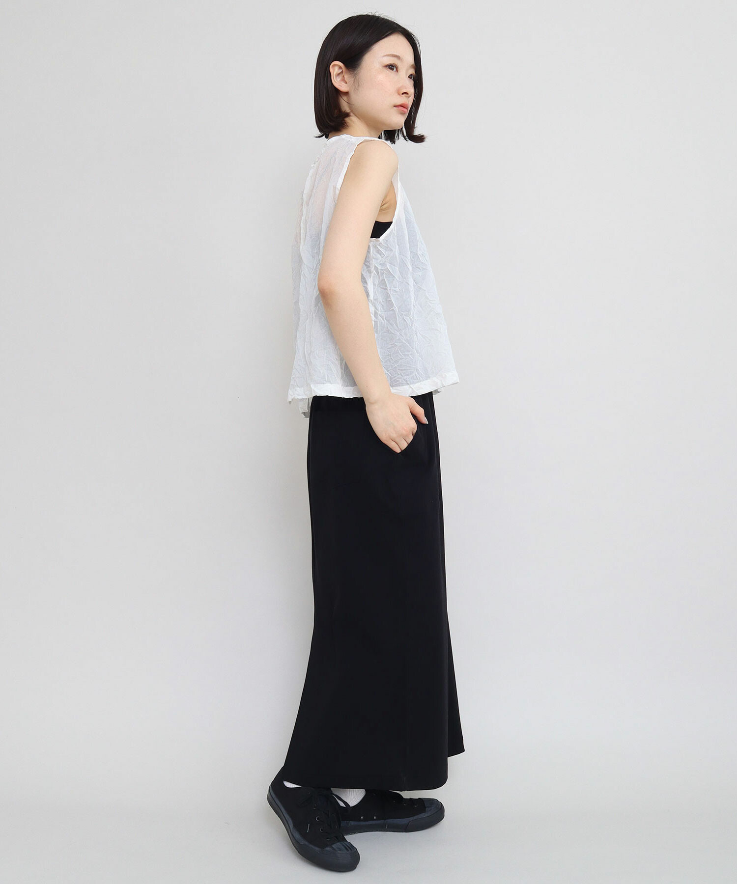 AMBIDEX Store △強撚スムース Iラインスカート(F クロ): iki