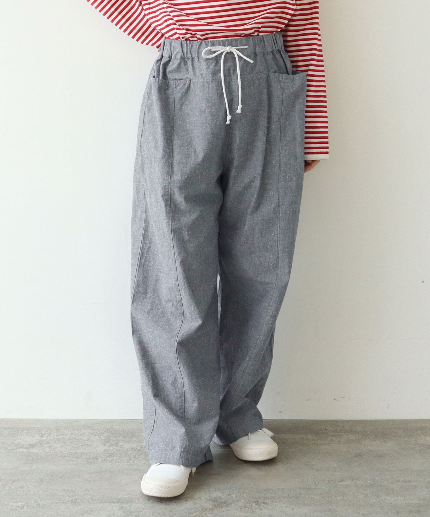 AMBIDEX Store ○先染めコットンネップ easyパンツ(セットアップ対応