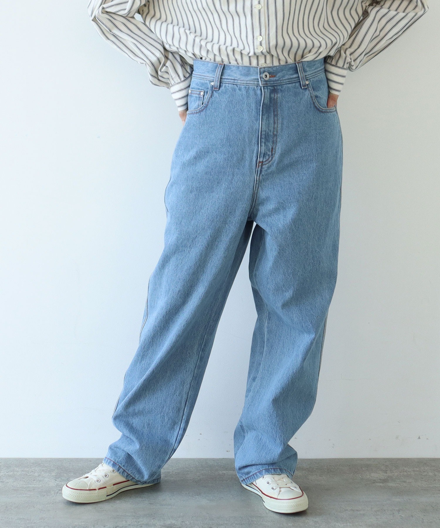 AMBIDEX Store 13OZデニム ストレートパンツ(M アオ): PAR ICI