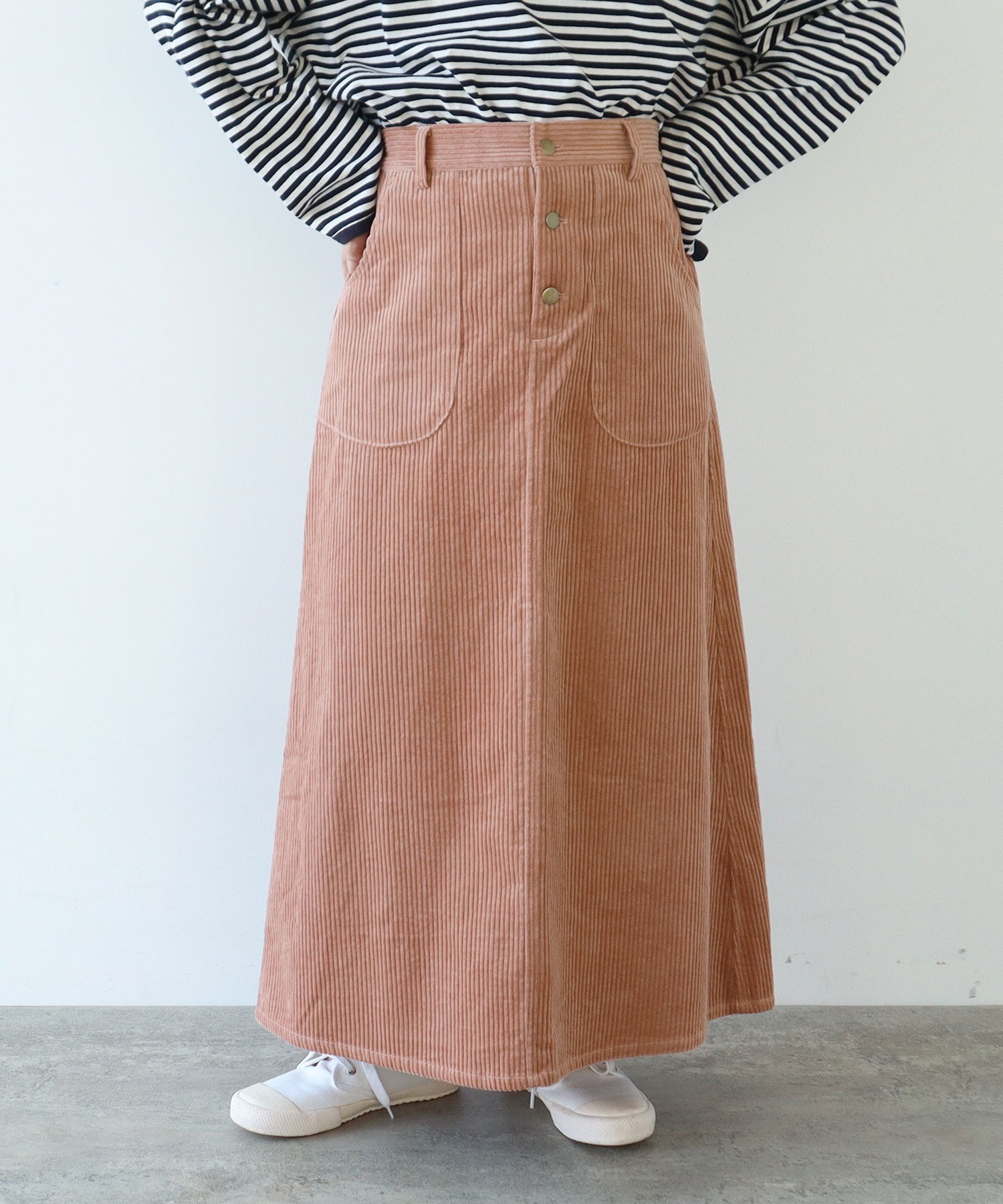 AMBIDEX Store ○6Wコーデュロイ パッチポケットロングスカート(F