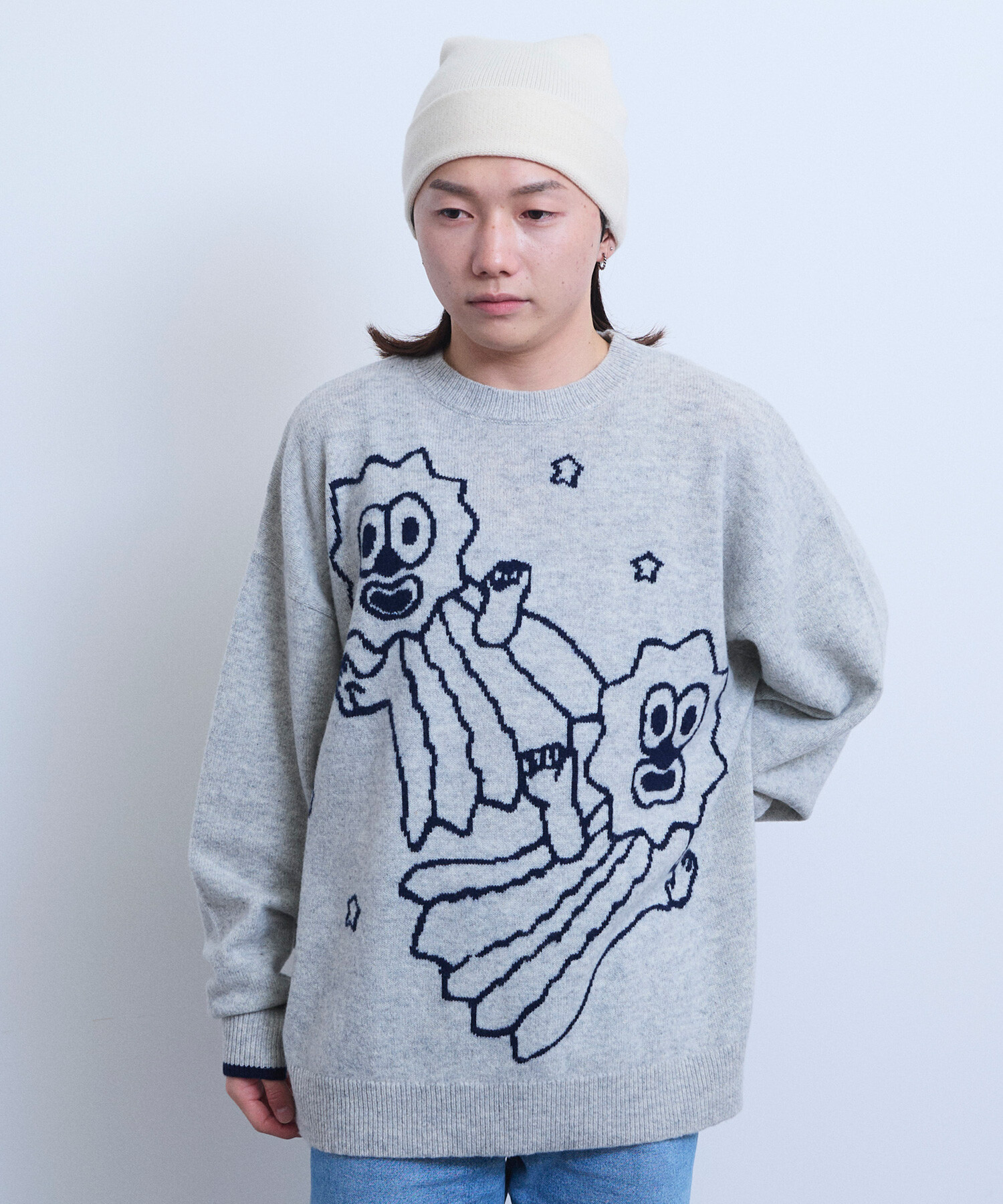 AMBIDEX Store 〇Tsuru Taisuke×WAAN インターシャニット(F GRAY): Rin