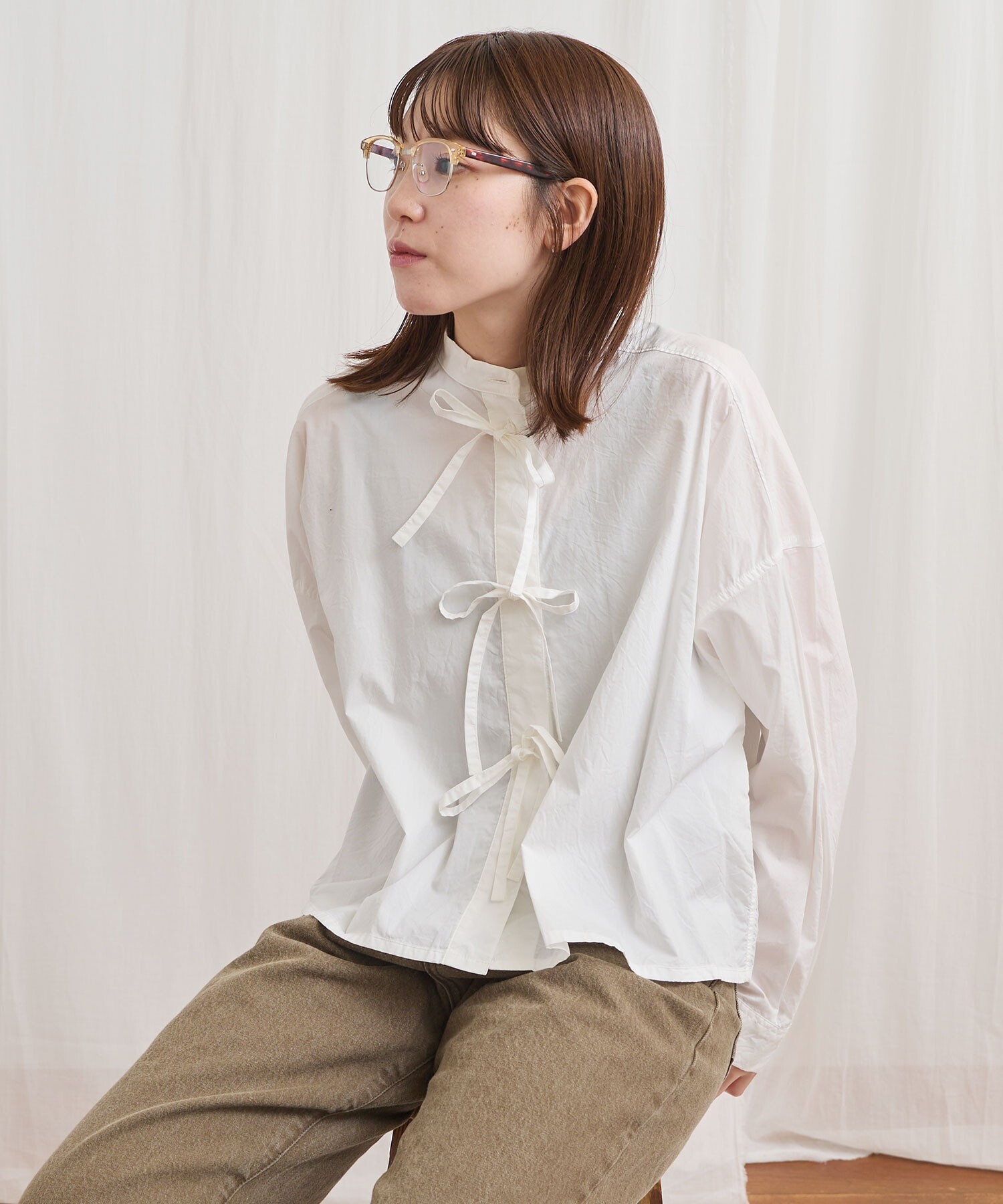 AMBIDEX Store ribbon shirt(F チェック): l'atelier du savon