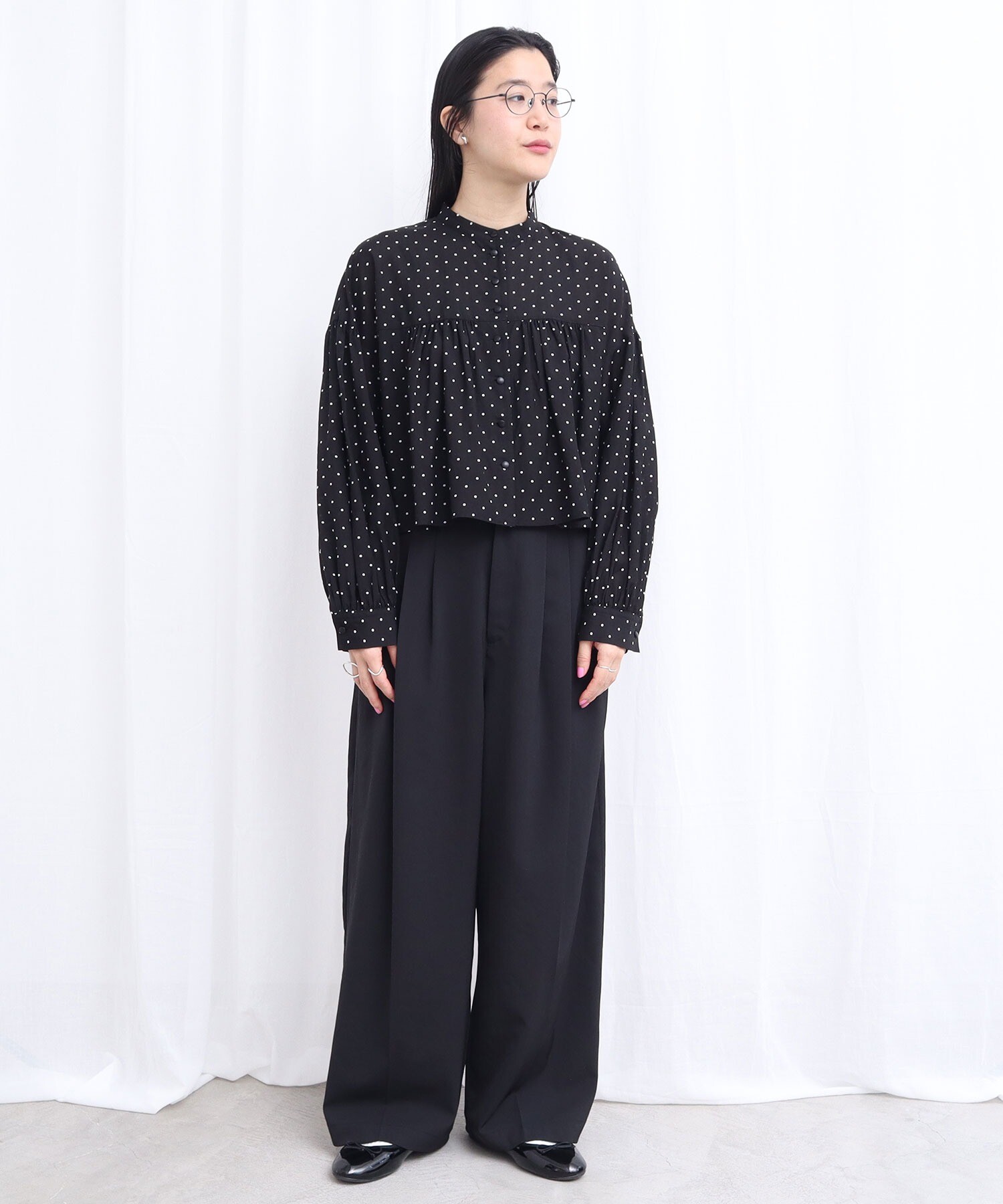 AMBIDEX Store 〇CottonCupra lawn short blouse (F クロ): l'atelier