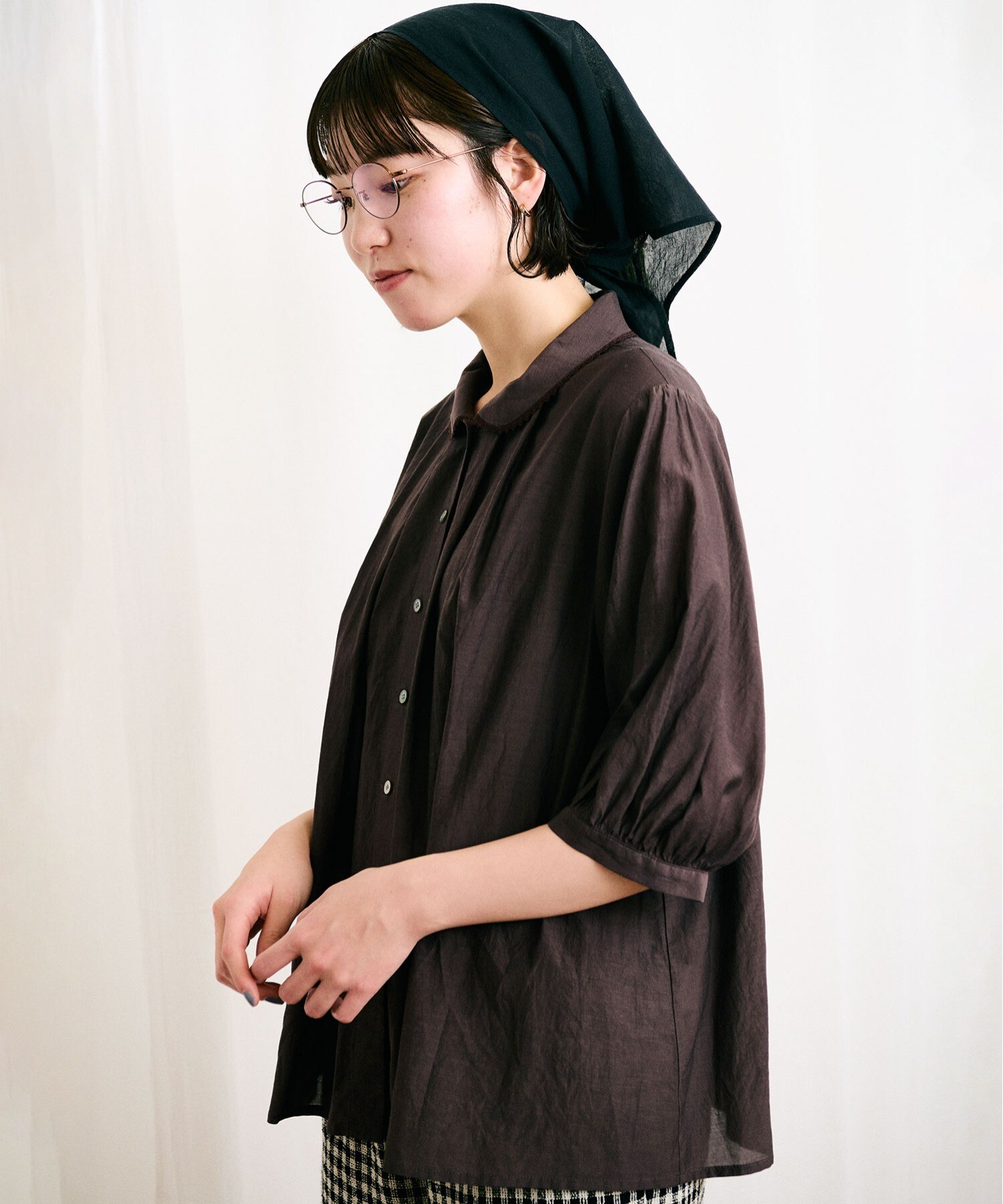 ブラウス シャツ C/Cu washer Daisy blouse レディース fig London ブラウス シャツ C/Cu washer Daisy blouse