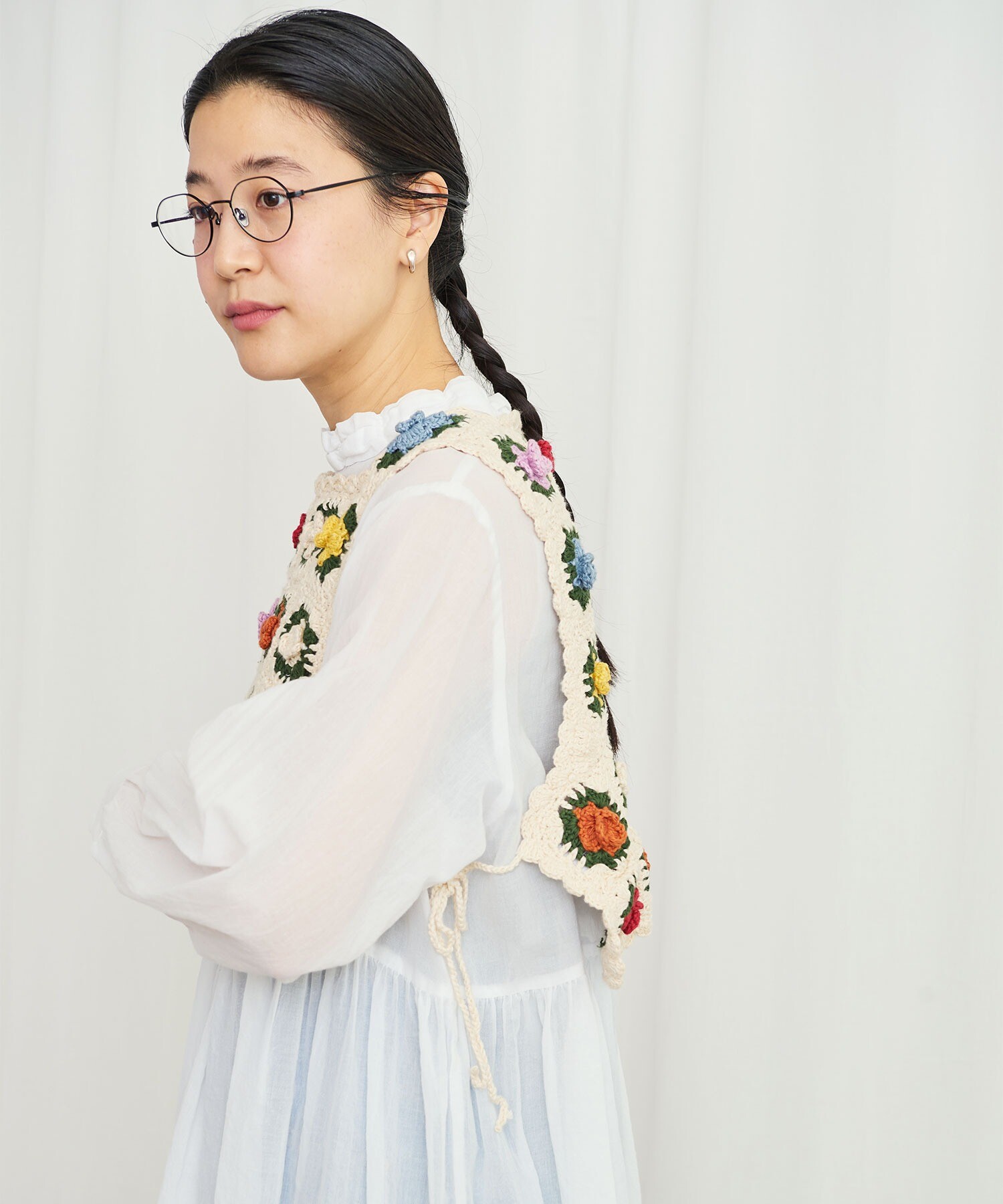 figlondon フィグロンドン knit gardener 花かぎ針ベスト